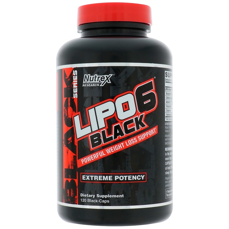 ส่งฟรีลงทะเบียนมีพร้อมส่งค่ะ Nutrex Research Lipo-6 Black Extreme Potency Weight Loss 120 Black-Caps