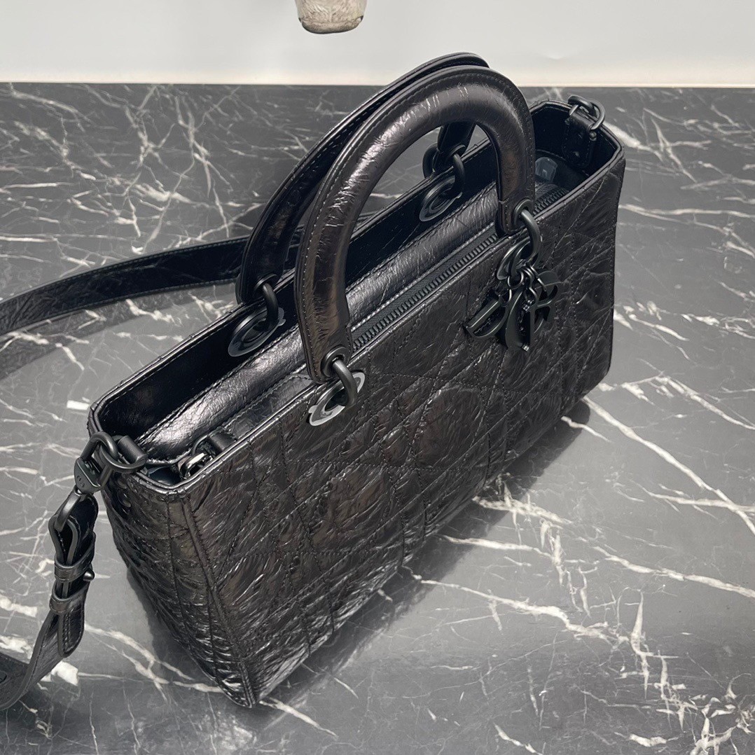 Medium Lady D-Sire My ABCDior Bag Black Macrocannage กระเป๋าสะพายดิ-ออร์ รุ่นใหม่ งานหนังสวยมาก เกรดวีไอพี ท็อปออริจินอล สลับแท้ 1:1 เกรดดีสุด