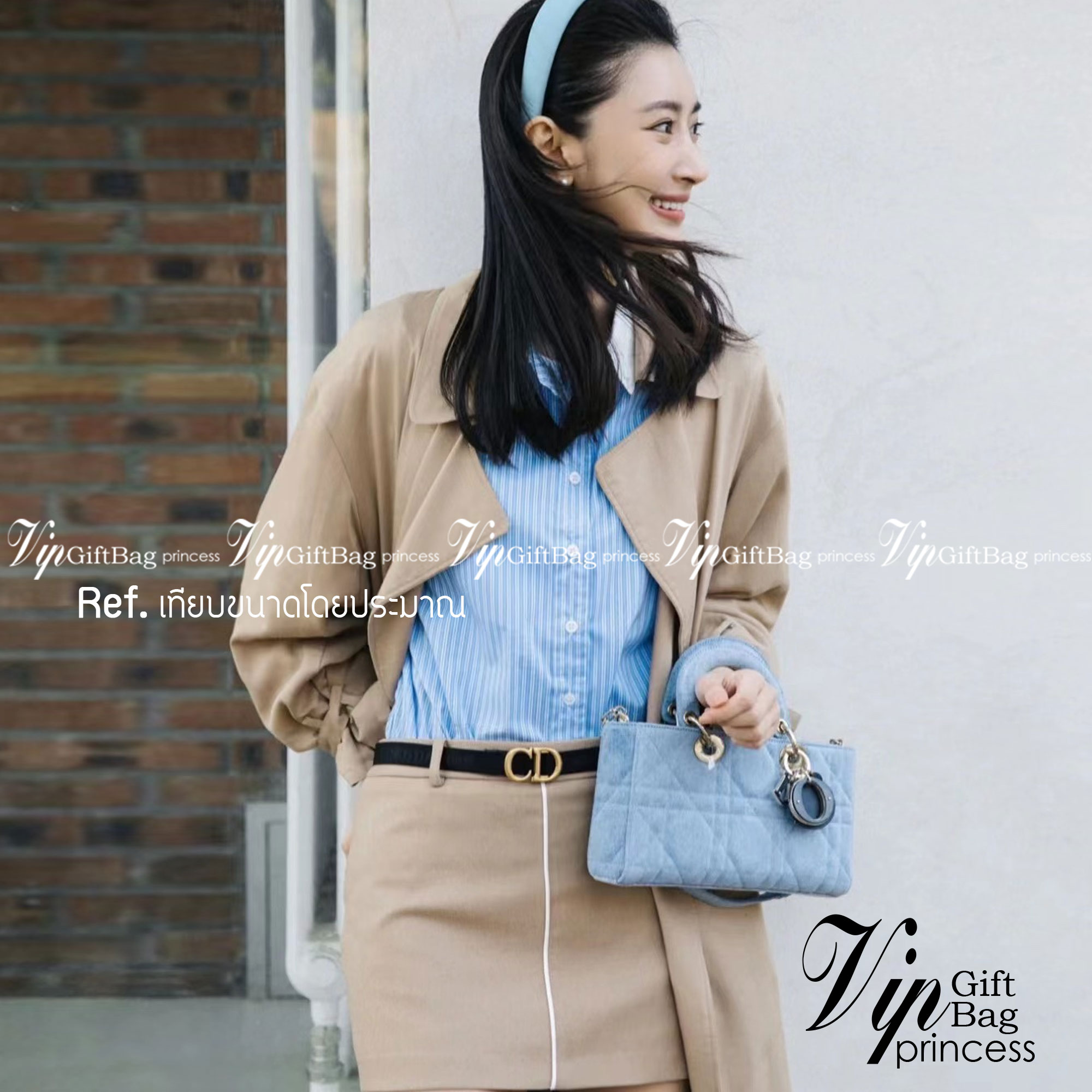 DIOR D-Joy Bag Cannage Denim / Dior Lady Bag กระเป๋าสะพายดิออร์ใบนี้คือราชนิกุลมากแม่ความเลดี้ดิออร์ที่เกินต้าน งานชนช้อปปังสุด ถือสลับแท้ไม่โป๊ะแน่นอน ราคาเบาสุด ภาพถ่ายจากงานจริง สวยเหมือนในรูป พร้อมส่งที่ไทย