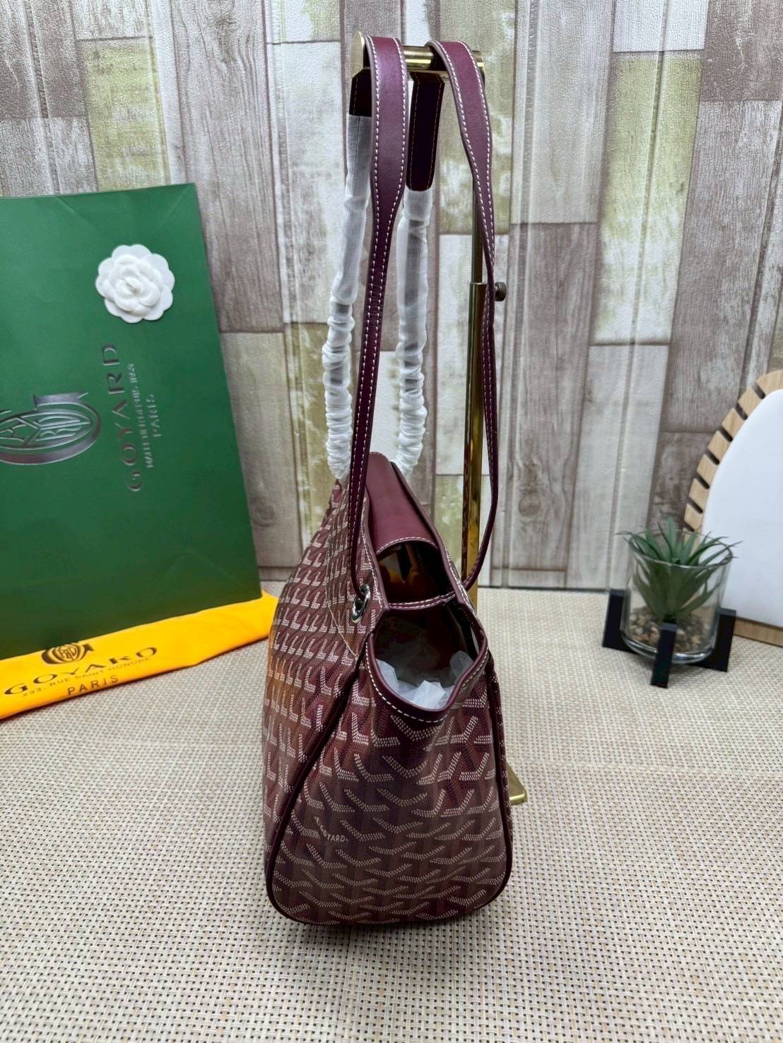 ORI หนังแท้ | GOYARD Rouette Souple Bag 30cm กระเป๋าสะพายแบรนด์หรูสัญชาติฝรั่งเศส สะท้อนถึงความเบา ความยืดหยุ่น คือการแสดงออกถึงแก่นแท้ของโมดูลาร์ของ Maison