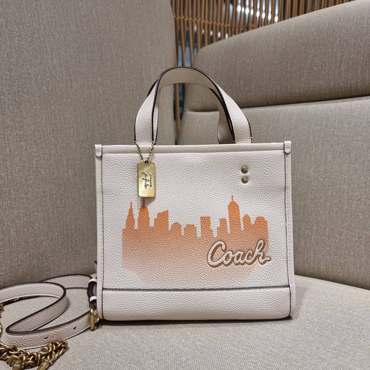 COACH C6494 COACH x JENNIFER LOPEZ DEMPSEY TOTE 22 WITH NYC SKYLINE คอลเลคชั่นใหม่ล่าสุด ยังไม่เข้า shop ไทย!! สุดยอดตัวแม่แห่งความเซ็กซี่ เจนนิเฟอร์ โลเปซ คอลแลบกับแบรนด์ เพิ่มความมีเสน่ห์ให้กับไอเท็มนี้ได้อย่างไม่ต้องสืบ!! กระเป๋าสะพายทรงโท้ท ดีไซน์โดดเ