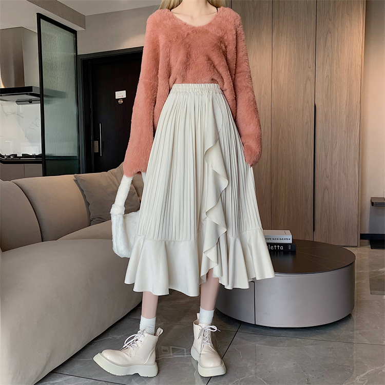 พร้อมส่ง 🧀🌈 Sona skirt กระโปรงเอวยางยืดแต่งระบาย (IN36530)