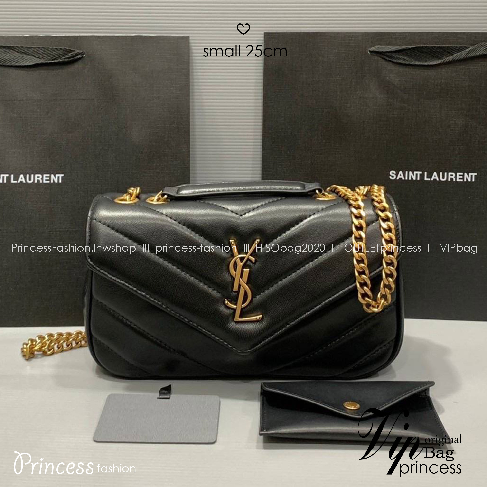 ORI | หนังแท้ 25cm YSL loulou small in matelassé กระเป๋าสะพายทรงสวยคลาสสิค มาพร้อมใบเล็กใส่การ์ด งานหนังแท้สมผัสนุ่มมือตะเข็บเย็บลายเชฟรอนสวยเป็นเอกลัษณ์