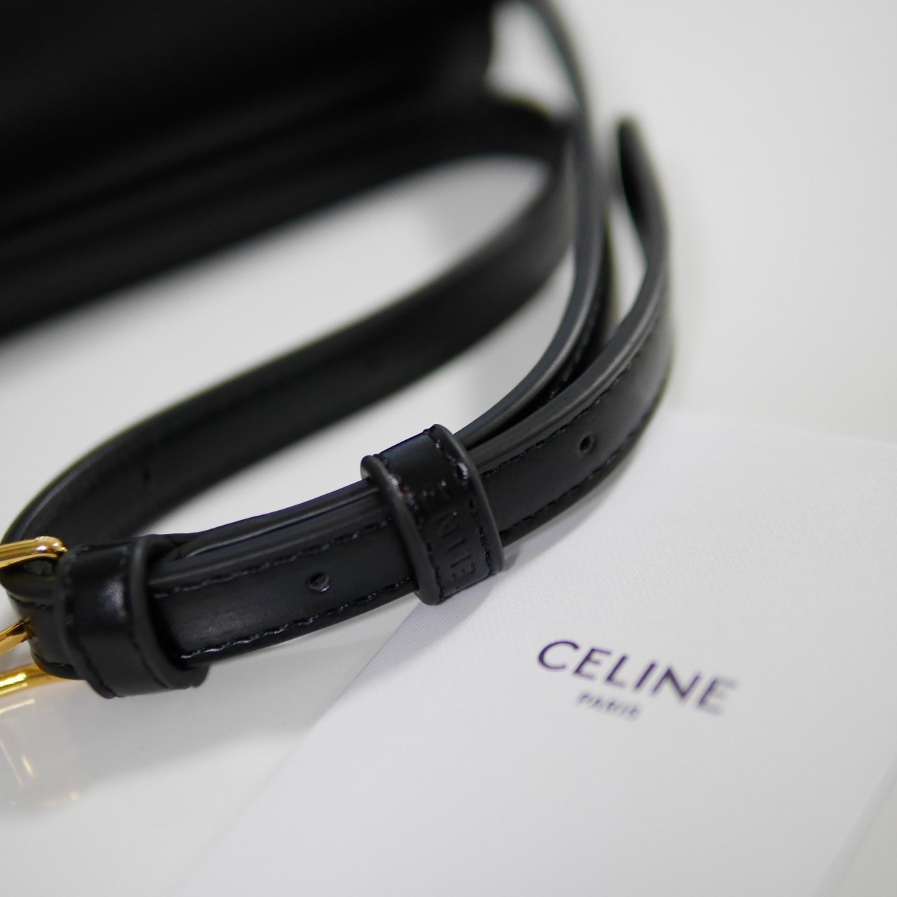 พร้อมส่งที่ไทยแล้วกับ CELINE TRIOMPHE SHOULDER BAG หนังทั้งใบลายสวยหรู ด้านในเปิดด้วยด้วยที่บีบโลโก้อะไหล่ทอง จุของได้กำลังดี ใส่โทรศัพท์ กระเป๋าสตางค์ใบสั้น ของจุกจิกได้ เหมาะกับสาวๆในวัน