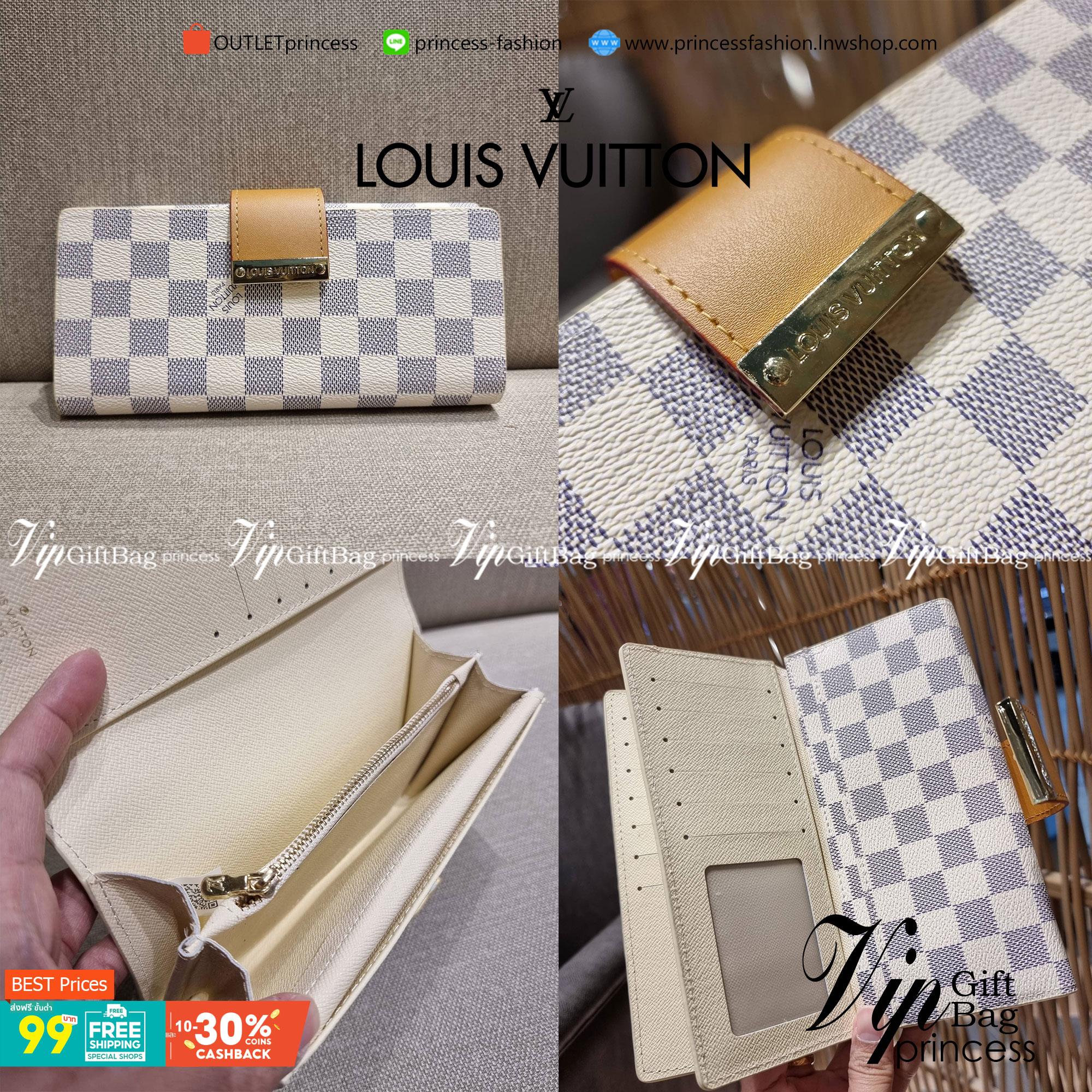 VIP 】ได้เวลาเปลี่ยนกระเป๋าสตางค์รับทรัพย์กันแล้ว!! LV vip wallet กระเป๋าสตางค์พรีเมี่ยมกิ๊ฟ เป็นไอเท็มหายาก ที่สาวๆต้องว้าว!! ใบยาวขนาดกำลังเหมาะมือ ถือแล้วขับผิวทุกสี วัสดุหนังแคนวาส ทนทาน เปิด-ปิดด้วยกระดุม ภายในมีช่องใส่บัตรเยอะมาก แบ่งสัดส่วนสวย ใส่ธน