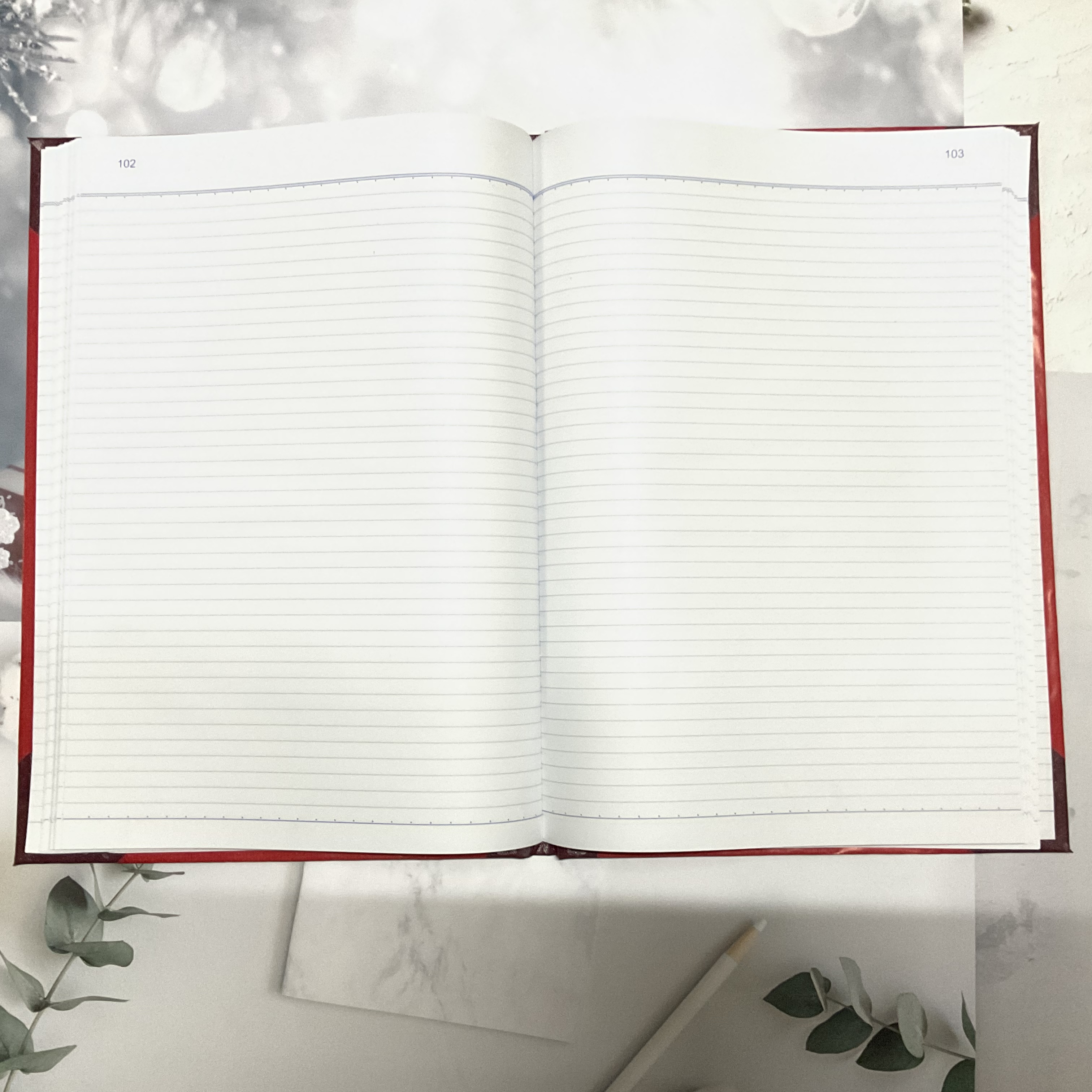 สมุดปกแข็งมุมมัน #1 4/100ผ. 80แกรม 26*37.5cm มีเลขหน้า