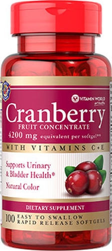 (Pre-order) Vitamin World Cranberry Fruit Concentrate with C + E 4200 mg 100 Softgels