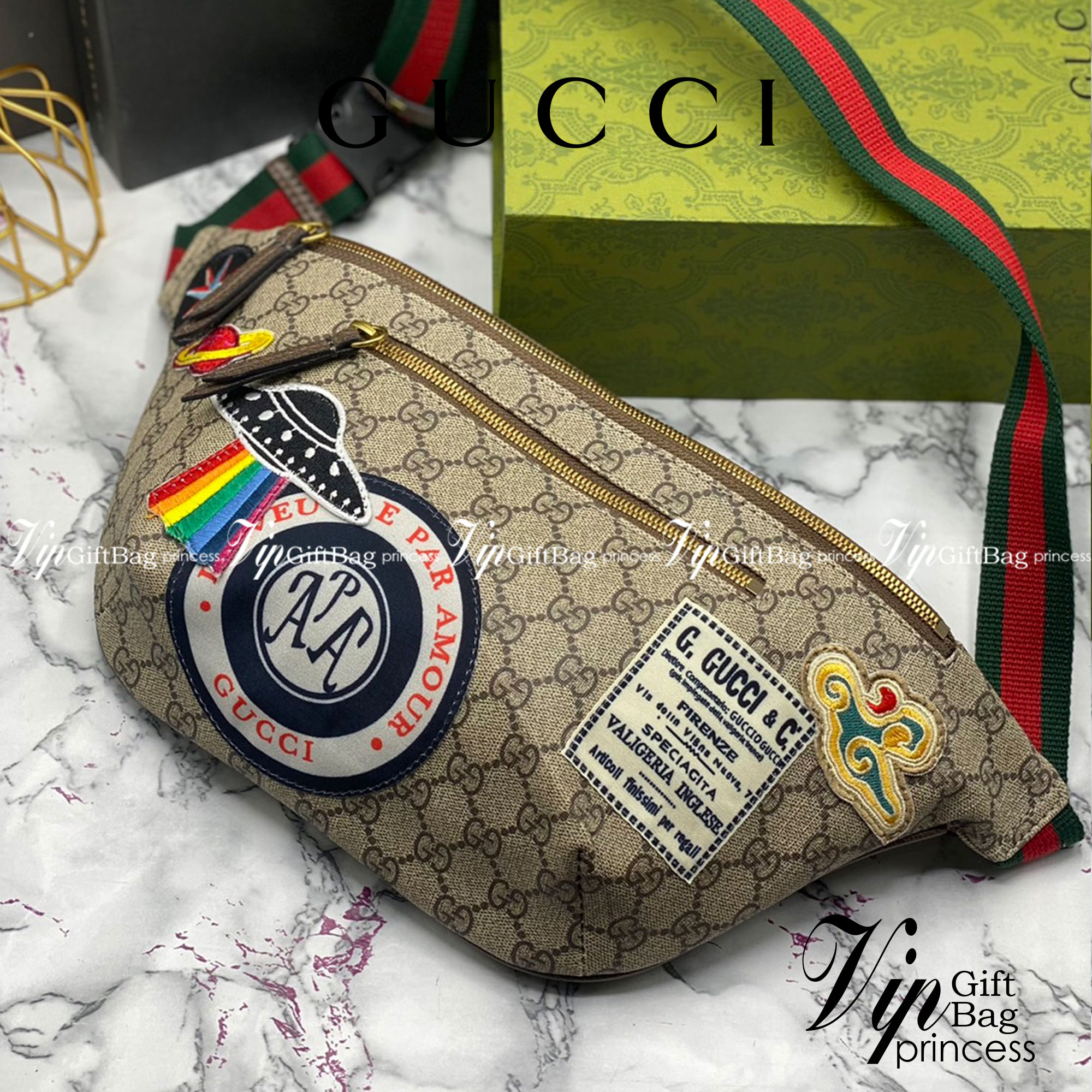 หนังแท้ GUCCI UFO Belt Bag / GG Belt Bag / GG Supreme Belt Bag ไอเท็มที่หนุ่มๆเรียกร้อง กระเป๋าคาดอก/คาดเอว สายสะพายปรับได้ สายสปอร์ต สายแคมป์ปิ้ง หรือจะสายไหน ใบนี้ตอบโจทย์ทุกลุค ง่ายๆเท่ๆ สุดคุ้ม!! ภาพสินค้าถ่ายจากงานขายจริง ใช้งานต่างประเทศได้ค่ะ