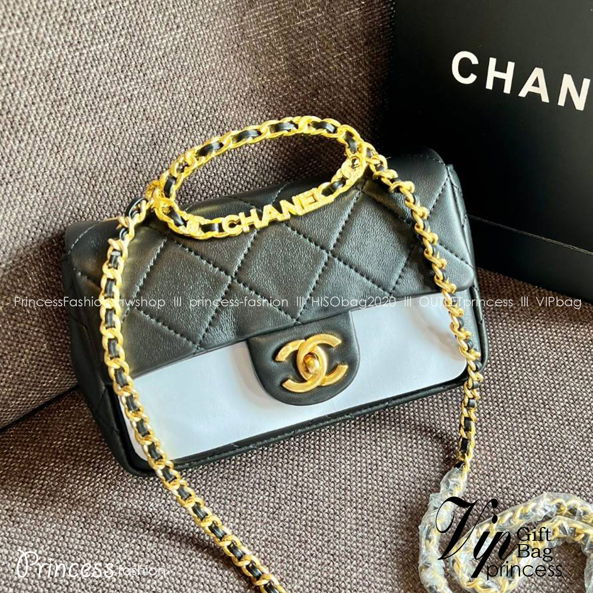 Chanel Small Flap Bag with Top Handle 8" /CHANEL CHAIN SHOULDER BAG กระเป๋าสะพายได้และหิ้วได้ หนังสวย เรียบ สัมผัสนุ่มมือ น่าใช้มากๆ