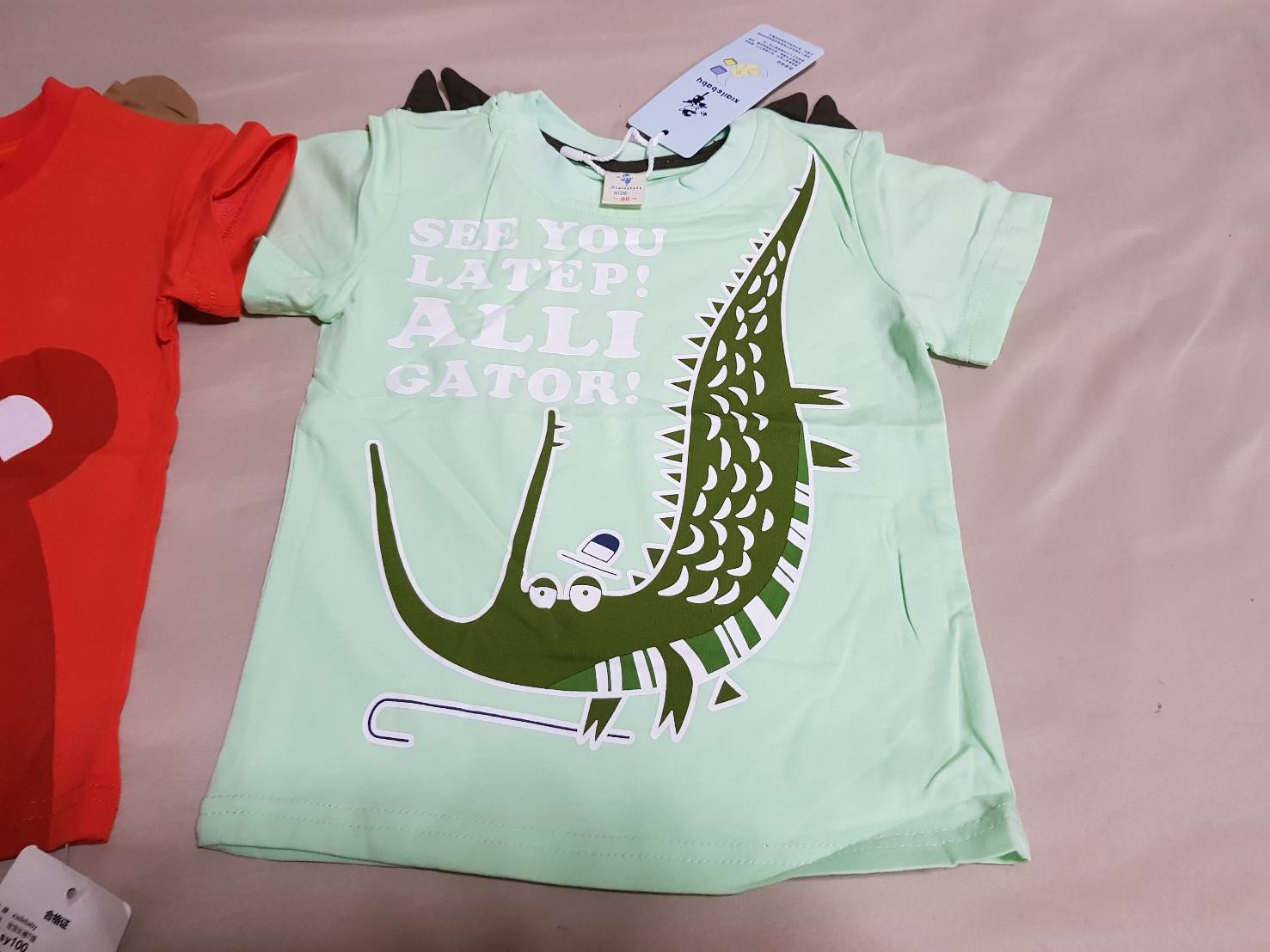 เสื้อยืดแขนสั้นเด็กเล็กผ้าคอตตอนแท้