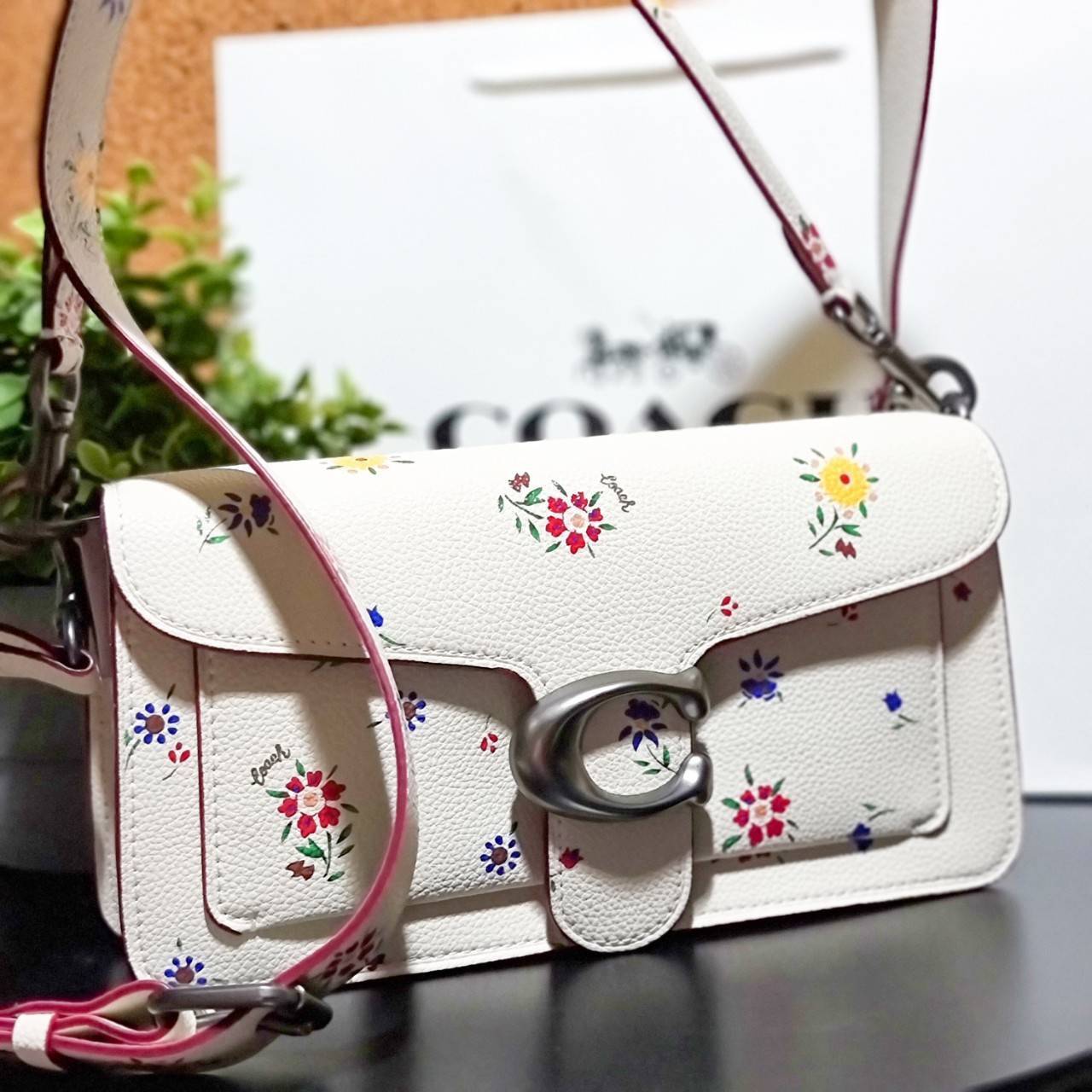 COACH TABBY SHOULDER BAG 26 WITH WILDFLOWER PRINT 630 WITH FLORAL EMBROIDERY 627