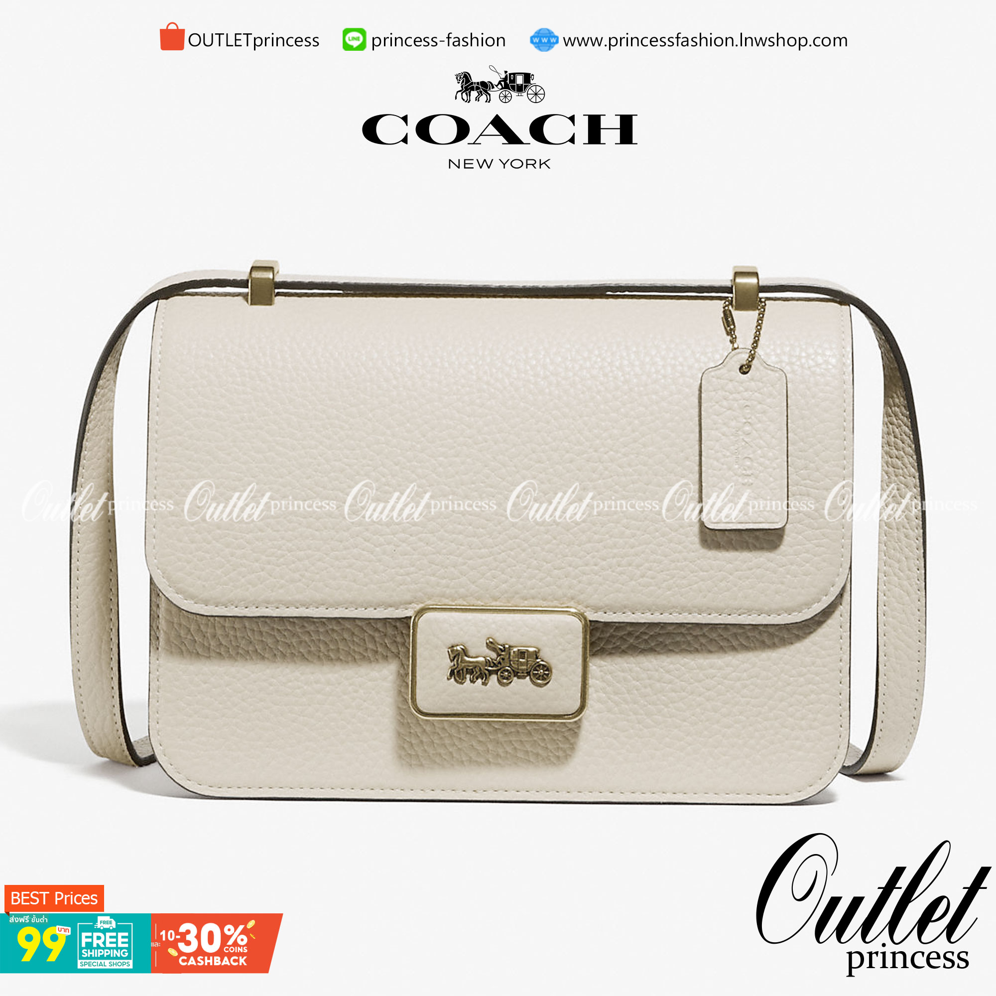 COACH ALIE SHOULDER BAG ((4615)) กระเป๋าสะพายข้างหรือสามารถทบสายกันเพื่อคล้องไหล่ได้ค่ะ วัสดุหนังแท้ หนังนิ่มสวยงามมากๆค่ะ ด้านหน้าเป็นแผ่นโลหะแบรนด์ดูหรูทีเดียว เปิดปิดกระเป๋าแบบกดล็อค ภายในแบ่งช่องหลักหนึ่งช่องค่อนข้างกว้างใส่มือถือได้ทุกรุ่น;กระเป๋าเงิ
