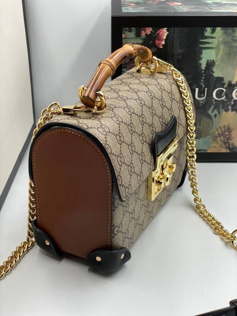 VIP 】หนังแท้ GUCCI Padlock GG small bamboo shoulder bag พร้อมส่งที่ไทย