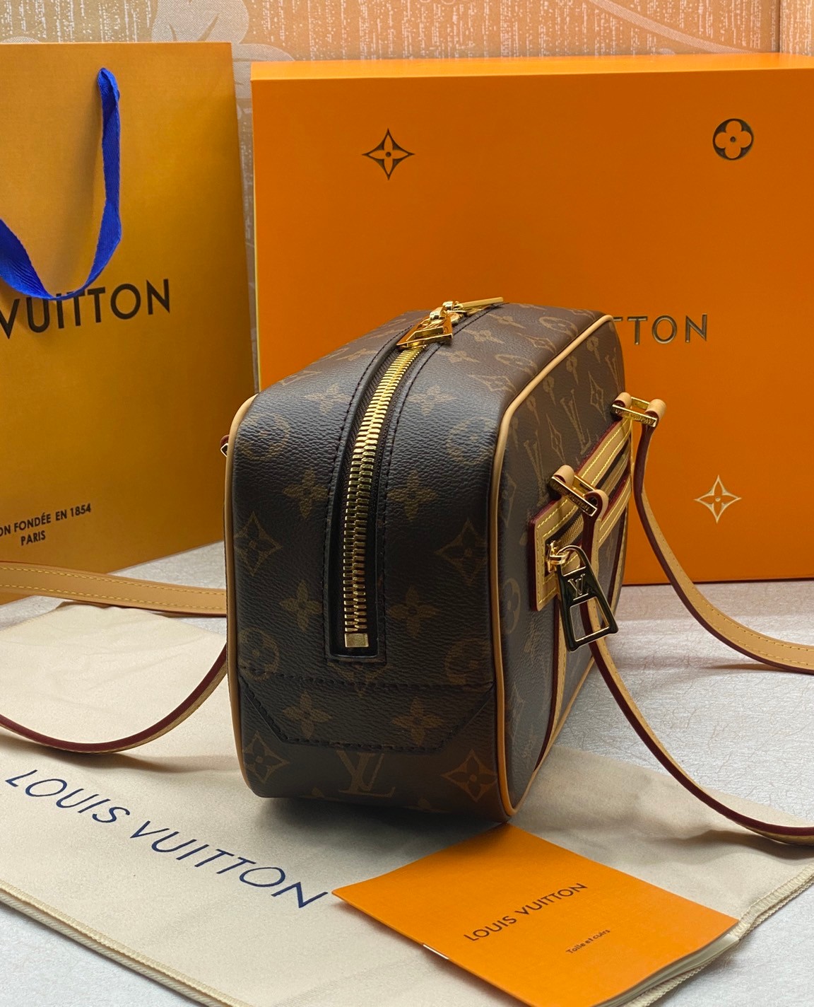 LV Cite Monogram Canvas Brown in Coated เกรดท็อปออรินอล หนังแท้ สวยงามตามรูป เกรดเทียบแท้ ใช้สลับแท้ได้ ใช้งานต่างประเทศได้