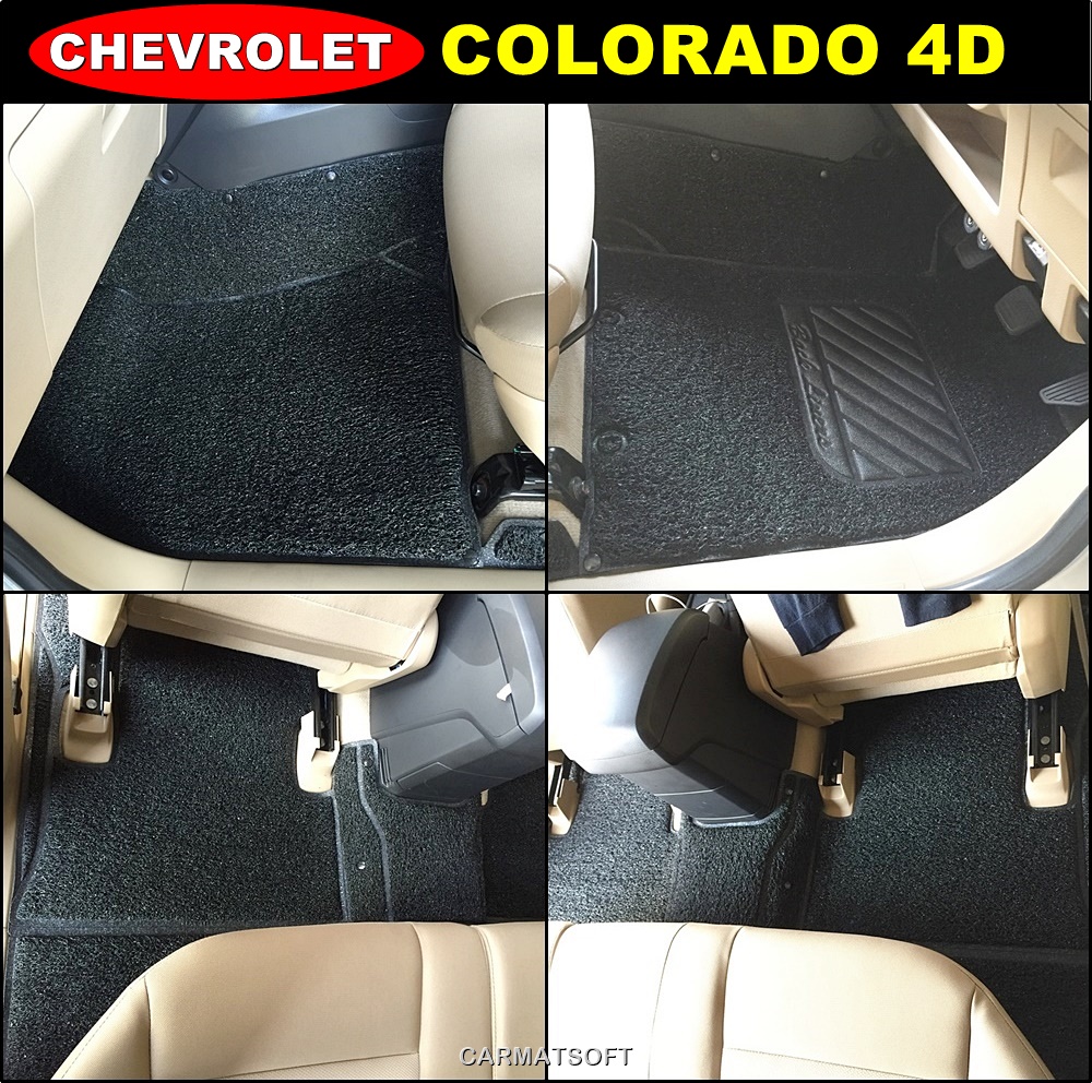 พรมดักฝุ่นไวนิล CHEVROLET COLORADO 4ประตู ปี2011-16 พรมดักฝุ่นในรถยนต์ หนานุ่ม เข้ารูป ตรงรุ่นรถ เต็มคัน