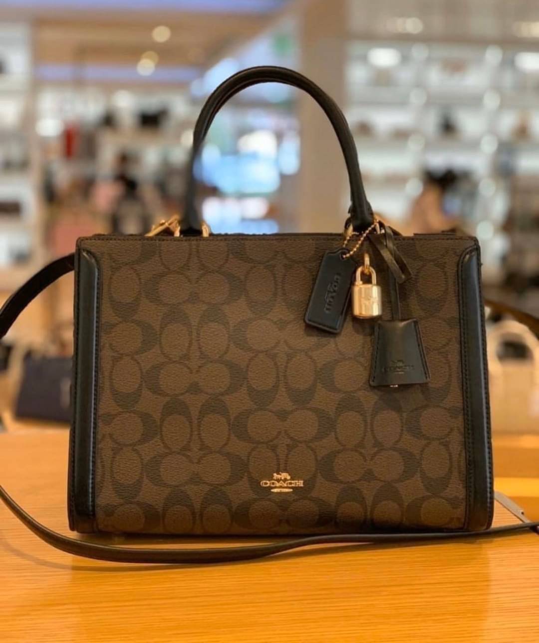 COACH ZOE CARRYALL IN SIGNATURE CANVAS เดอะเบสท์แห่งปี ต้องยกให้พี่คนสวยใบนี้เลย!! รุ่นที่สาวๆตามหา หายากอีกหนึ่ง กระเป๋าถือ/สะพายทรงสวย คลาสสิค ใบใหญ่จุคุ้ม มีดีเทลน่ารักๆที่แม่กุญแจ สามารถล็อคหัวซิปได้ กุญแจซ่อนในพวงหนังห้อยก็น่ารักไปอีก ภายในโล่งกว้าง 