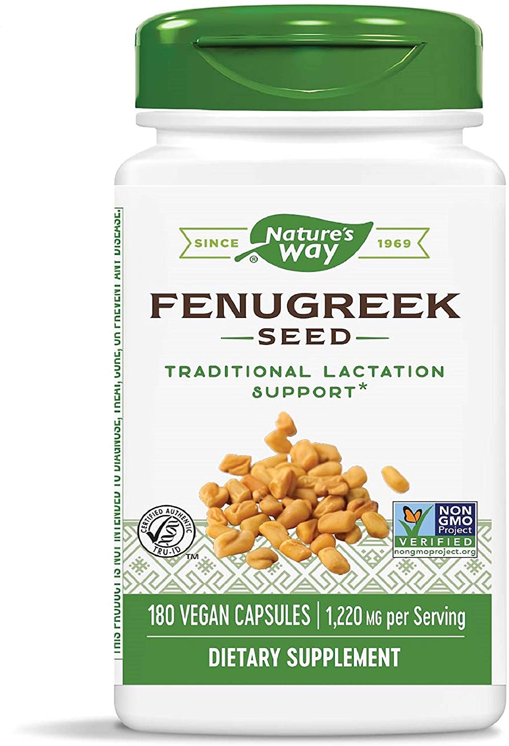ส่งฟรีลงทะเบียนมีพร้อมส่งค่ะ Natures Way Fenugreek Seed 1,220 mg 180 Vegan Capsules