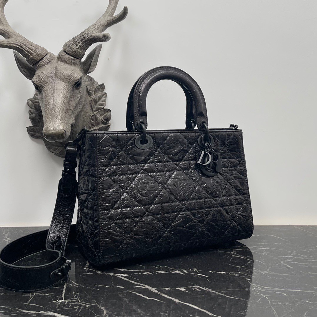 Medium Lady D-Sire My ABCDior Bag Black Macrocannage กระเป๋าสะพายดิ-ออร์ รุ่นใหม่ งานหนังสวยมาก เกรดวีไอพี ท็อปออริจินอล สลับแท้ 1:1 เกรดดีสุด