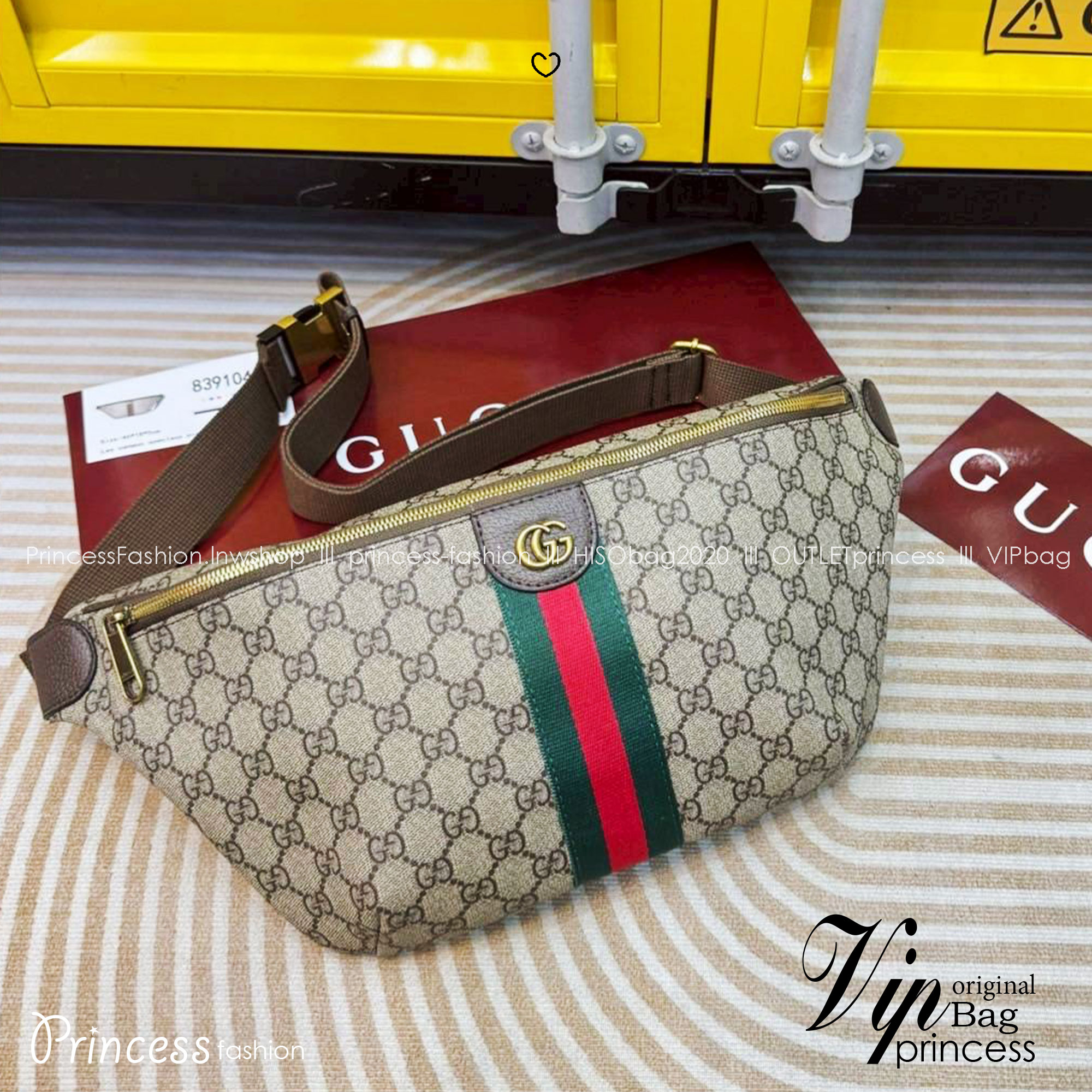 Gucci Ophidia large belt bag กระเป๋าคาดอก/คาดเอวใบใหญ่คลาสสิก ดีไซน์แถบคาดสีเขียวแดงโดดเด่น สวยหรู ภายในโล่งกว้างใส่ของได้เยอะ สายสะพายคาดอกแน่นหนา ปรับได้ตามชอบอีกเล็กน้อย