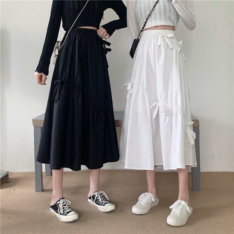 พร้อมส่ง 2 สี 🍞🥚 Jao skirt กระโปรงยางยืดแต่งระบาย (IN35908)