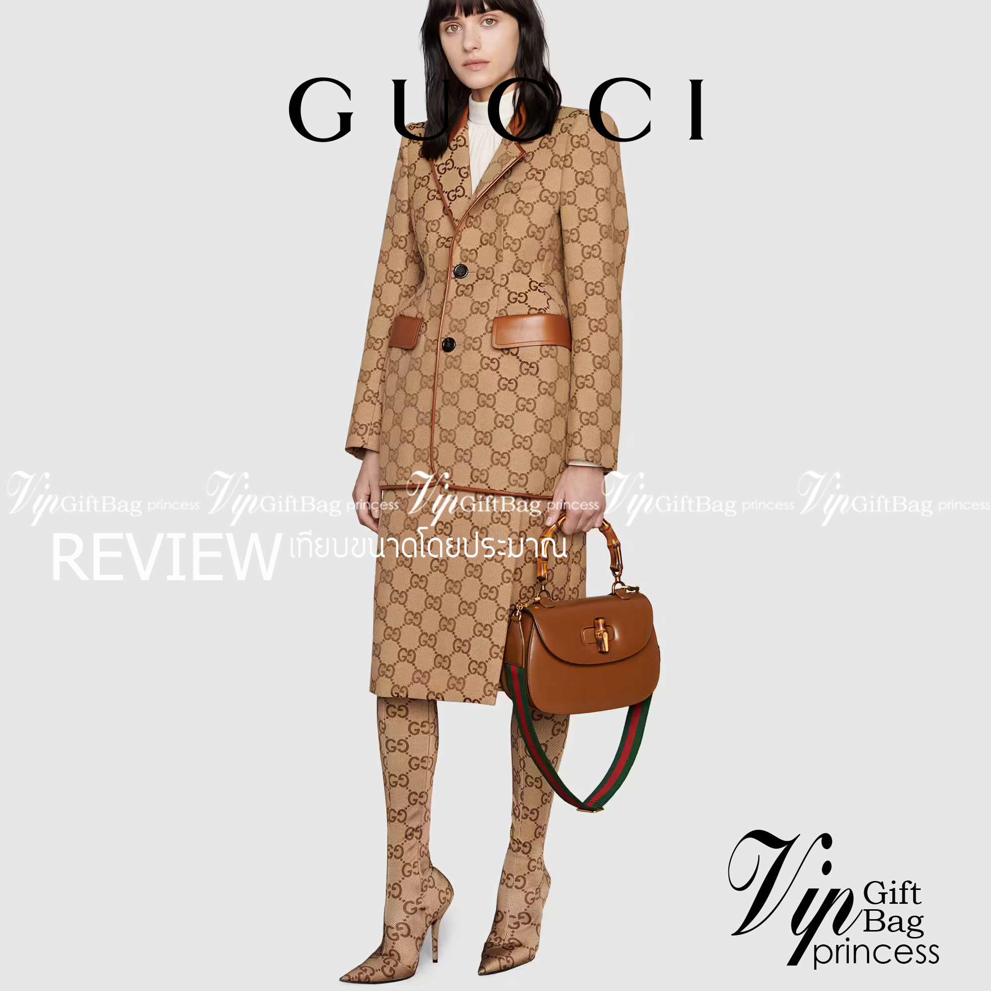 หนังแท้ Gucci Bamboo 1947 small top handle bag พร้อมส่งที่ไทย