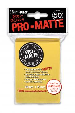 Sleeve Ultra Pro-Matt Standard Size Yellow 50 ใบ ใช้ได้กับ โปเกม่อน, บัดดี้ไฟท์