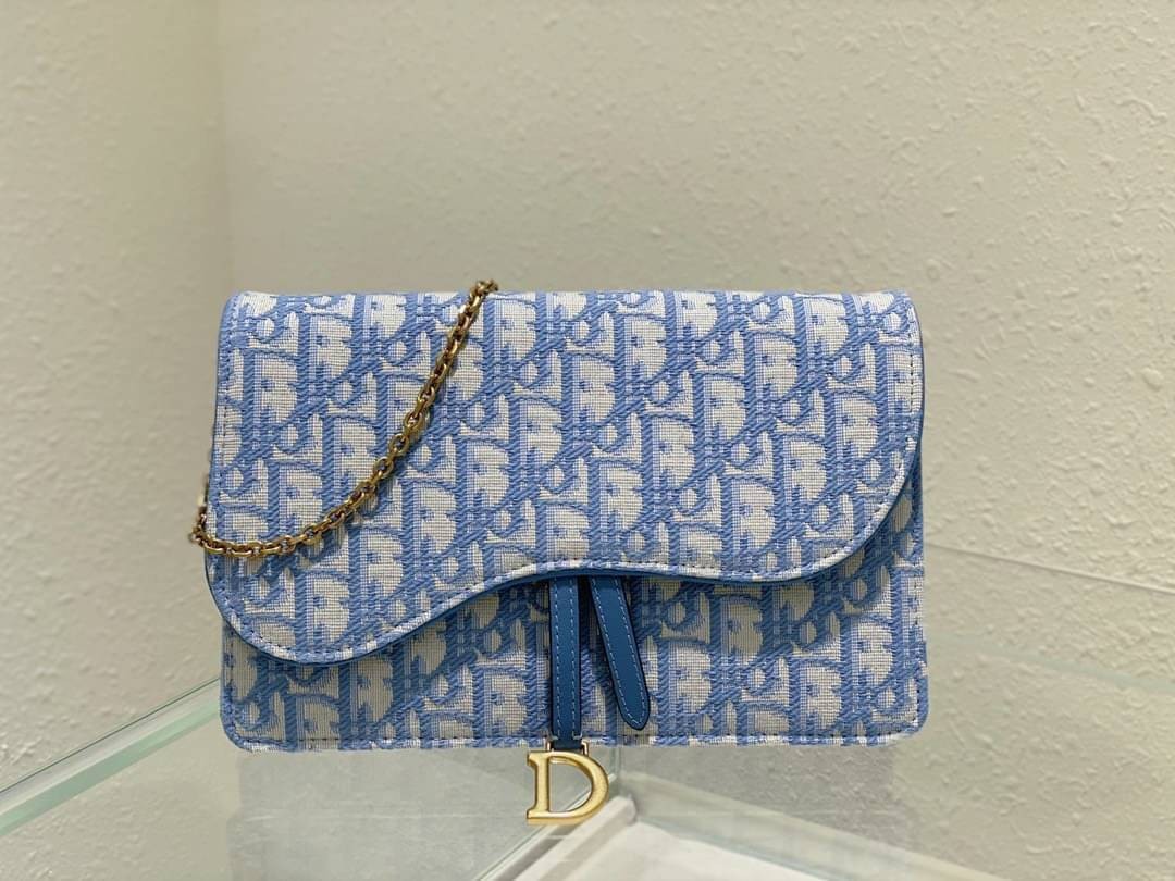 Dior Saddle Pouch Blue Oblique Jacquard / Dior oblique Saddle pouch เกรดใช้งานสลับของจริง ออริจินอล ภาพสินค้าถ่ายจากงานขายจริง ใช้งานต่างประเทศได้