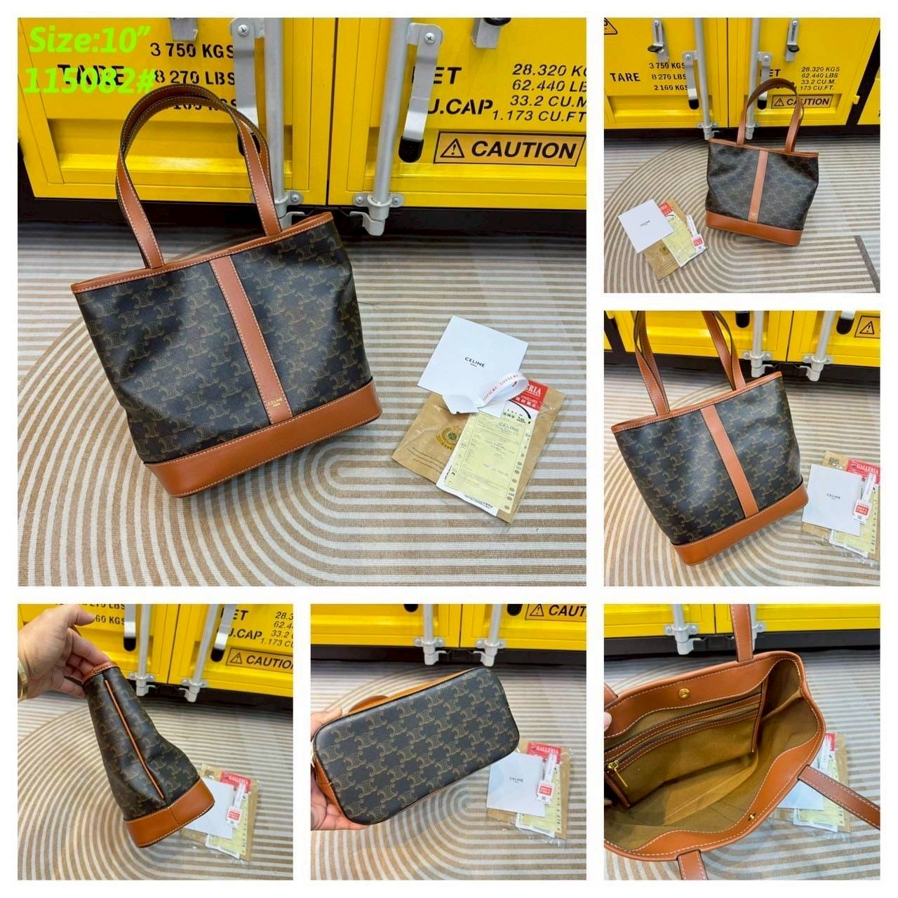 Celine Cabas In Triomphe canvas and leather / Celine Tote Bag กระเป๋าสะพายทรงโท้ทใบใหญ่ รุ่นยอดนิยม งานสวยหรูคลาสสิคไม่มีเอ้าท์ ภายในโล่งกว้าง