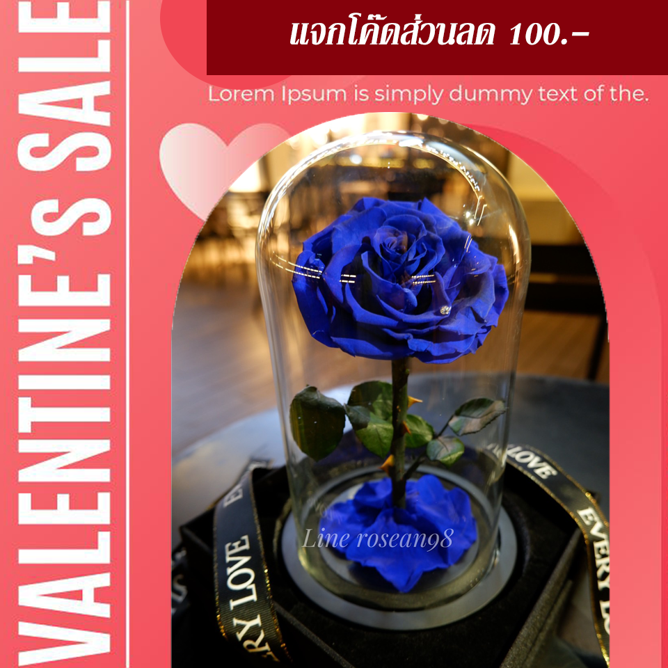 กุหลาบอมตะ กุหลาบในโหลแก้ว กุหลาบสีน้ำเงิน กุหลาบโฉมงามกับเจ้าชายอสูร กุหลาบbeauty and the beast