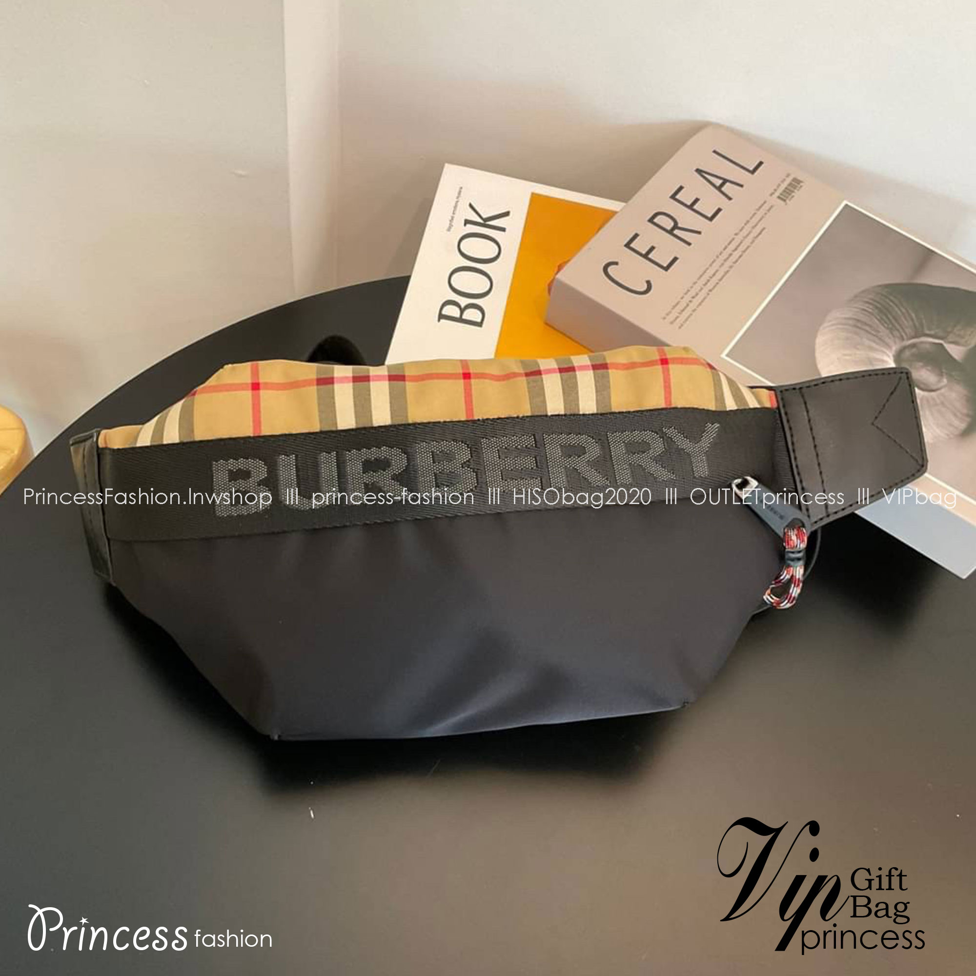 Burberry Vintage Check Sonny Belt Bag รุ่นใหม่ล่าสุด! BURBERRY FRAGRANCES BELT BAG วัสดุ100%POLYAMIDE (Nylon & Canvas)ทกระเป๋าคาดเอว คาดอกแบบ UNISEX ใช้ได้ทุกเพศ ลายวินเทจ