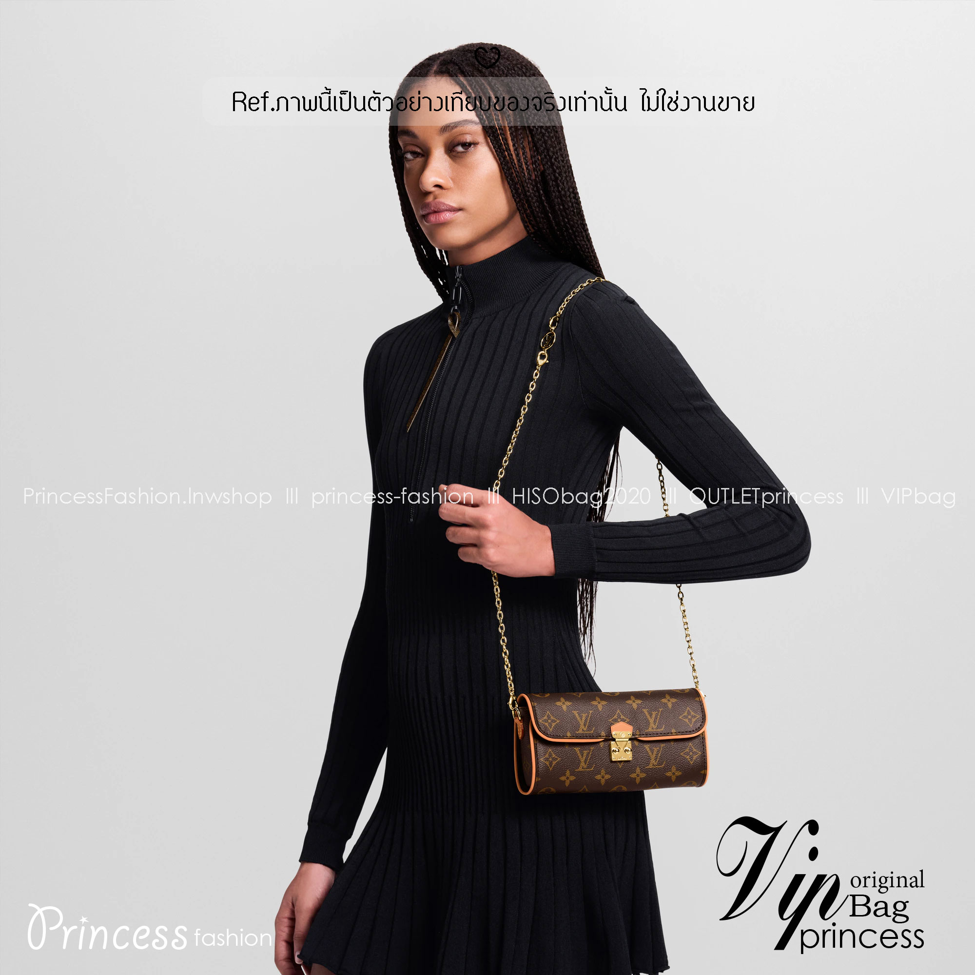 ORI หนังแท้ | LV Pochette Camille bag กระเป๋าสะพายใบเล็กน่ารัก Monogram Canvas ดีไซน์วินเทจ เปิดตัวในแฟชั่นโชว์คอลเลกชันประจำฤดูกาล Spring-Summer 2000