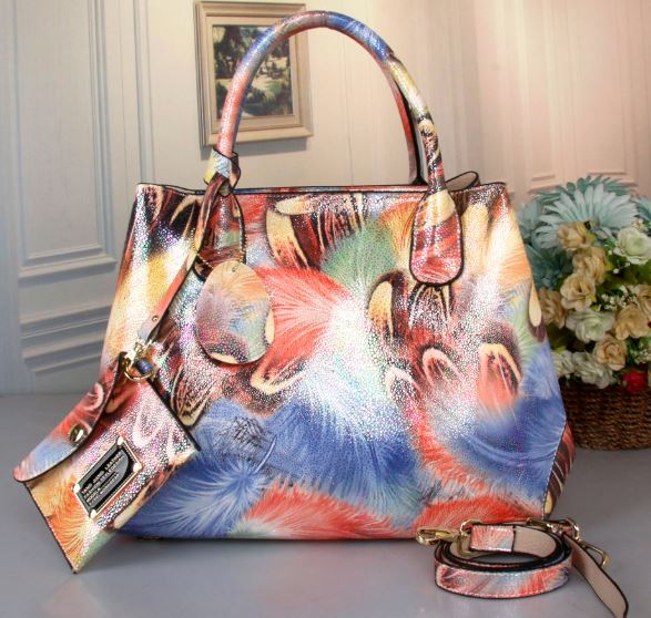 กระเป๋าถือผู้หญิง กระเป๋าผู้หญิง ใบใหญ่ ใส่ของได้เยอะ ทรง Tote เพ้นท์ลาย ดอกไม้ ดอกกุหลาบ ด้านนอก ด้านใน กระเป๋าถือลายผู้ใหญ่ 471817
