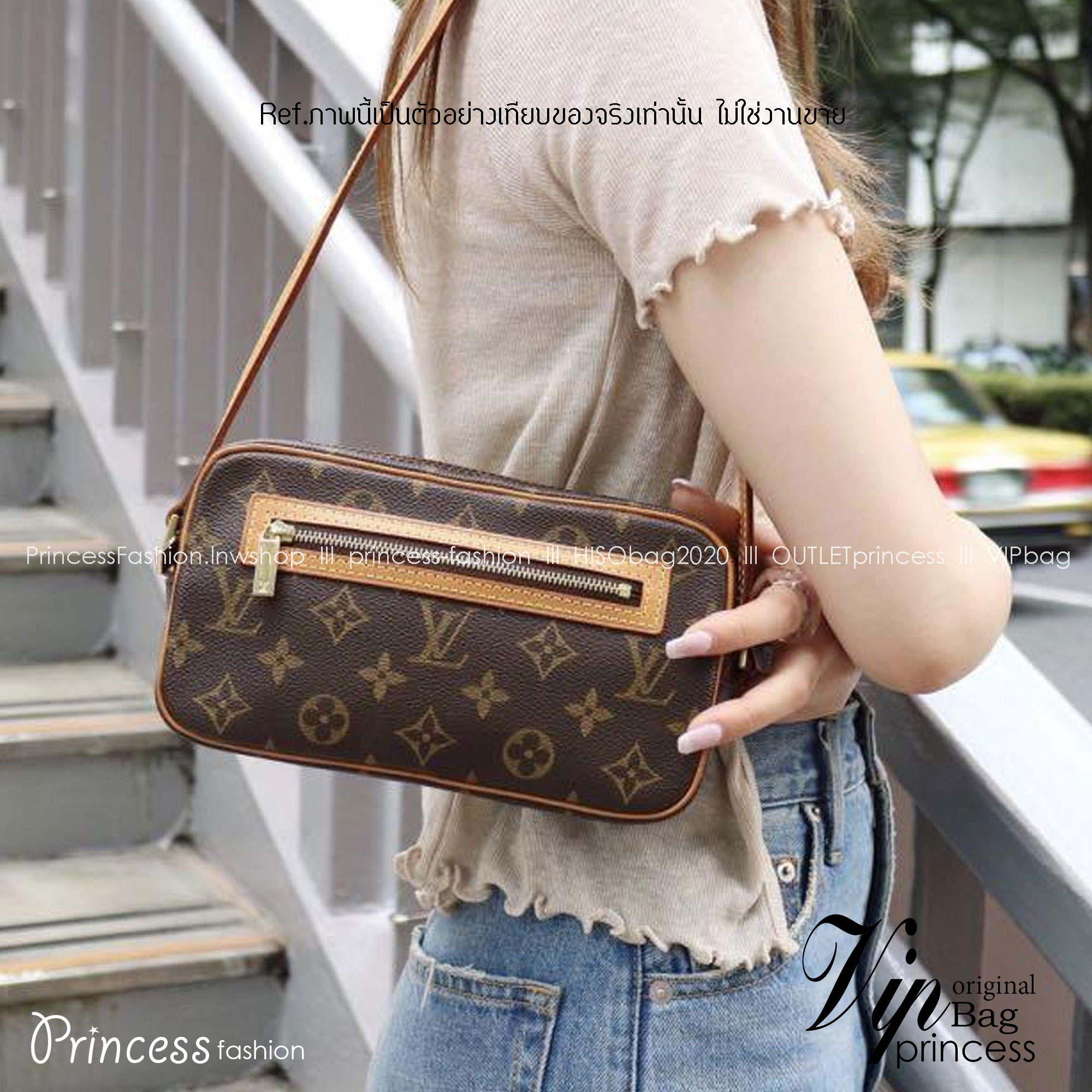 LV POCHETTE CITE SHOULDER BAG MONOGRAM เกรดออรินอล หนังแท้ สวยงามตามรูป เกรดเทียบแท้ ใช้สลับแท้ได้ ใช้งานต่างประเทศได้