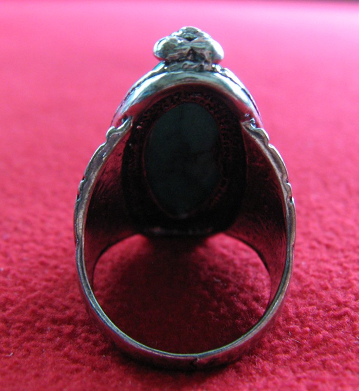 สินค้าหมดค่ะ แหวนหินเทอร์ควอยส์สีเขียว โรเดียมสีเงิน(มีโชค)แบบ2ค่ะ