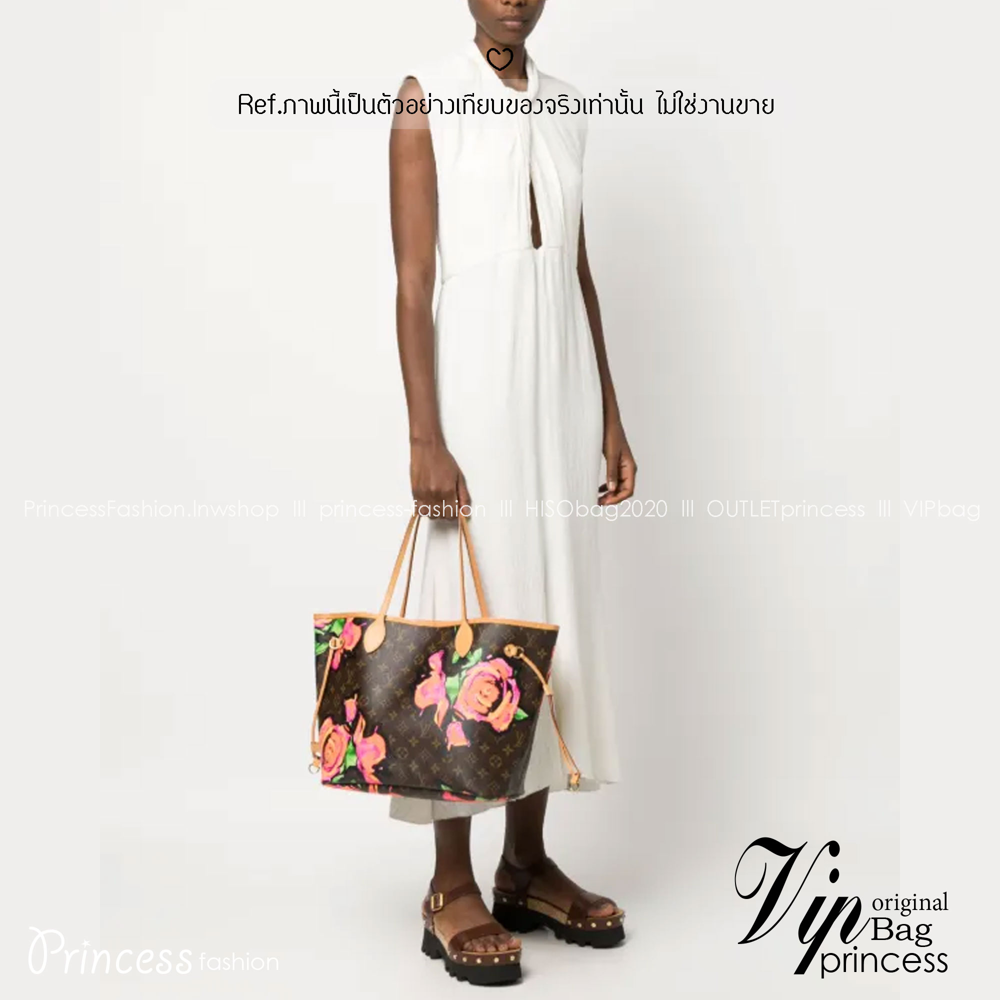 LV Stephen Sprouse Neverfull MM Tote Bag กระเป๋าสะพายทรงโท้ท สีสันโดดเด่นดอกไม้วินเทจไม่ซ้ำใคร แต่งแต้มลงบนกระเป๋าสร้างดีเทลให้ดูมีมูลค่าเพิ่มขึ้น อัพลุคได้เลย