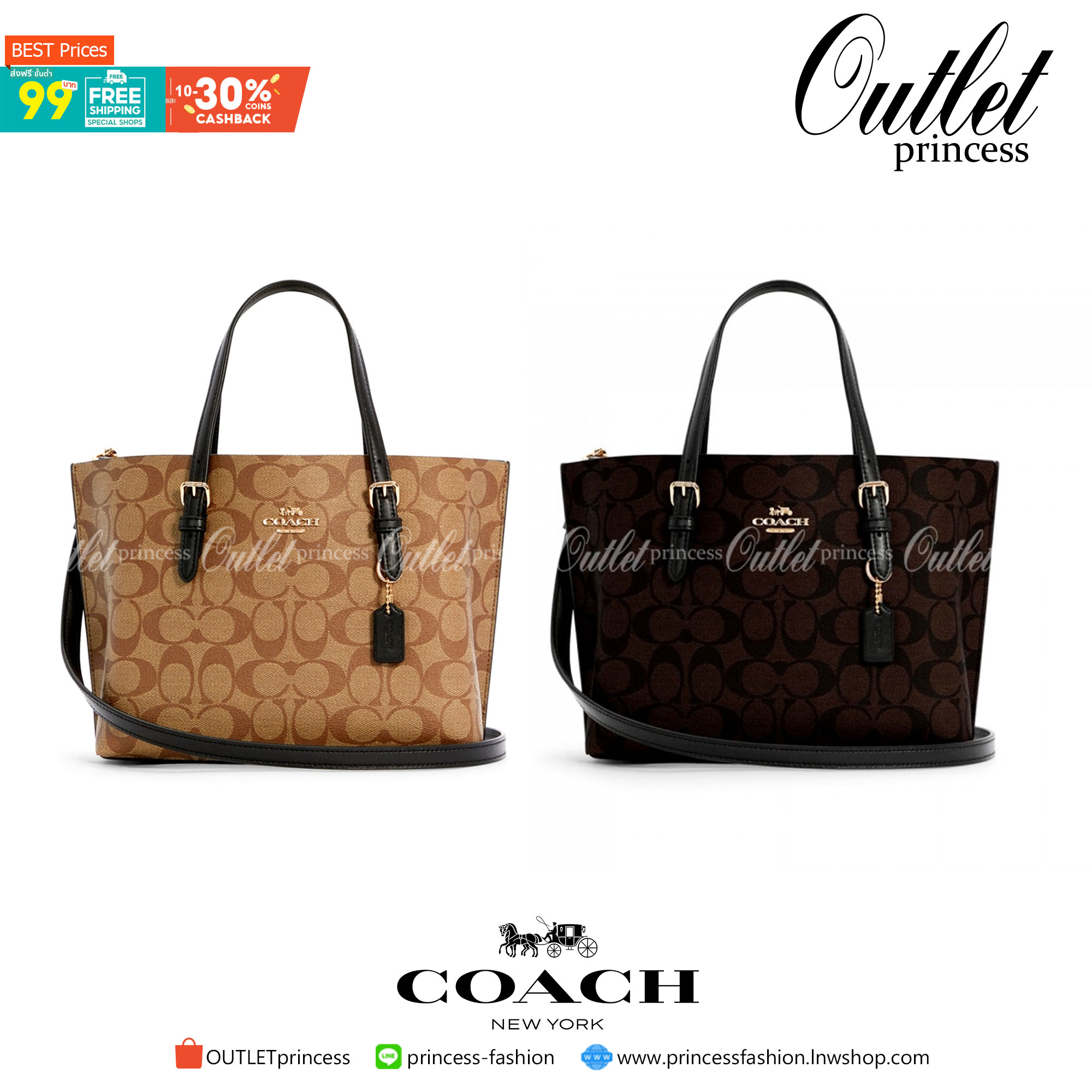COACH C4250 MOLLIE TOTE 25 IN SIGNATURE CANVAS น้องมาแล้วจ้าาา ใหม่ล่าสุด กระเป๋าโท้ทไซส์เล็กที่สาวๆตามหา ดีไซน์คลาสสิคเหมือนเดิม เพิ่มเติมคือสะดวกขึ้นเยอะ!! ย่อส่วนมาจากใบใหญ่เป๊ะๆ น่ารักน่าใช้มากๆ วัสดุหนังแคนวาสเคลือบลาย ภายในโล่งกว้าง มีช่องซิปกลางใส่