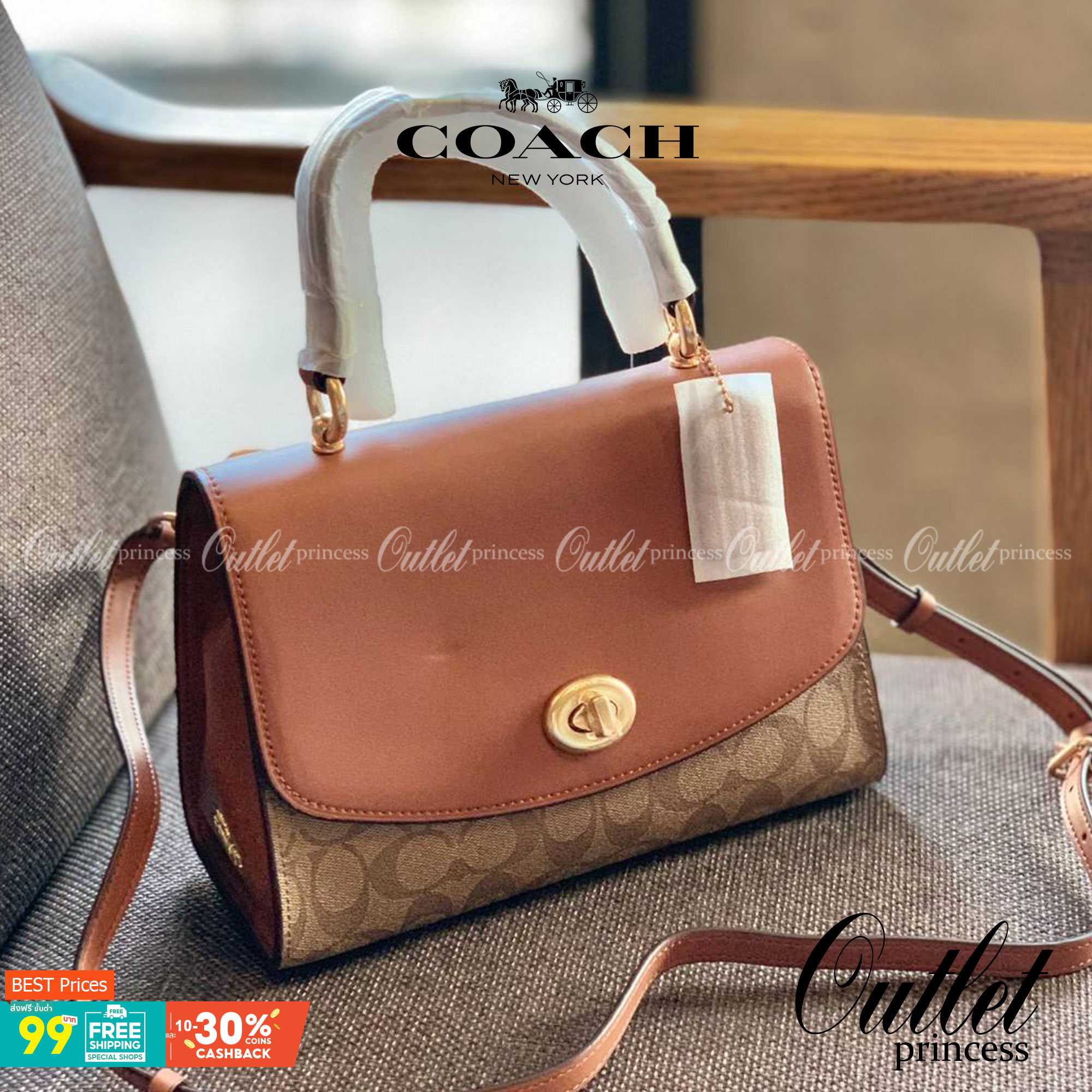 สวย หรู ดูดี รุ่นนี้กัยเลยค่า!! COACH TILLY TOP HANDLE SATCHEL IN SIGNATURE ((76620)) พร้อมส่งความสวย ห้ามพลาดค่ะ! กระเป๋าหิ้ว//คล้องมือ//สะพายข้างได้ ทรงสวย หนังแท้เรียบ+ลายCได้สวยงามค่ะ เปิดปิดกระเป๋าแบบหมุนล็อค ภายในมีช่องหลักใส่ของ2ช่อง สามารถใส่กระเป