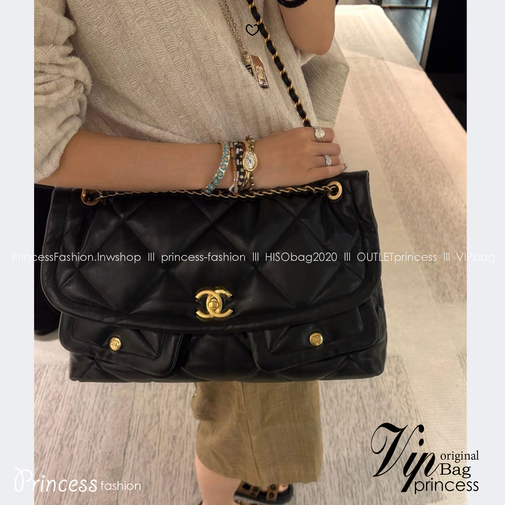 ORI หนังแท้ | Chanel Shopping Flap Bag Shiny Leather Black / Chanel Tote Bag 37cm กระเป๋าสะพายทรงโท้ทใบใหญ่ ภายในโล่งกว้างจุของได้เยอะ คอลเลคชั่นฤดูใบไม้ร่วง-ฤดูหนาว 2025/26 ถ่ายทอดเสน่ห์เย้ายวนเหนือกาลเวลา