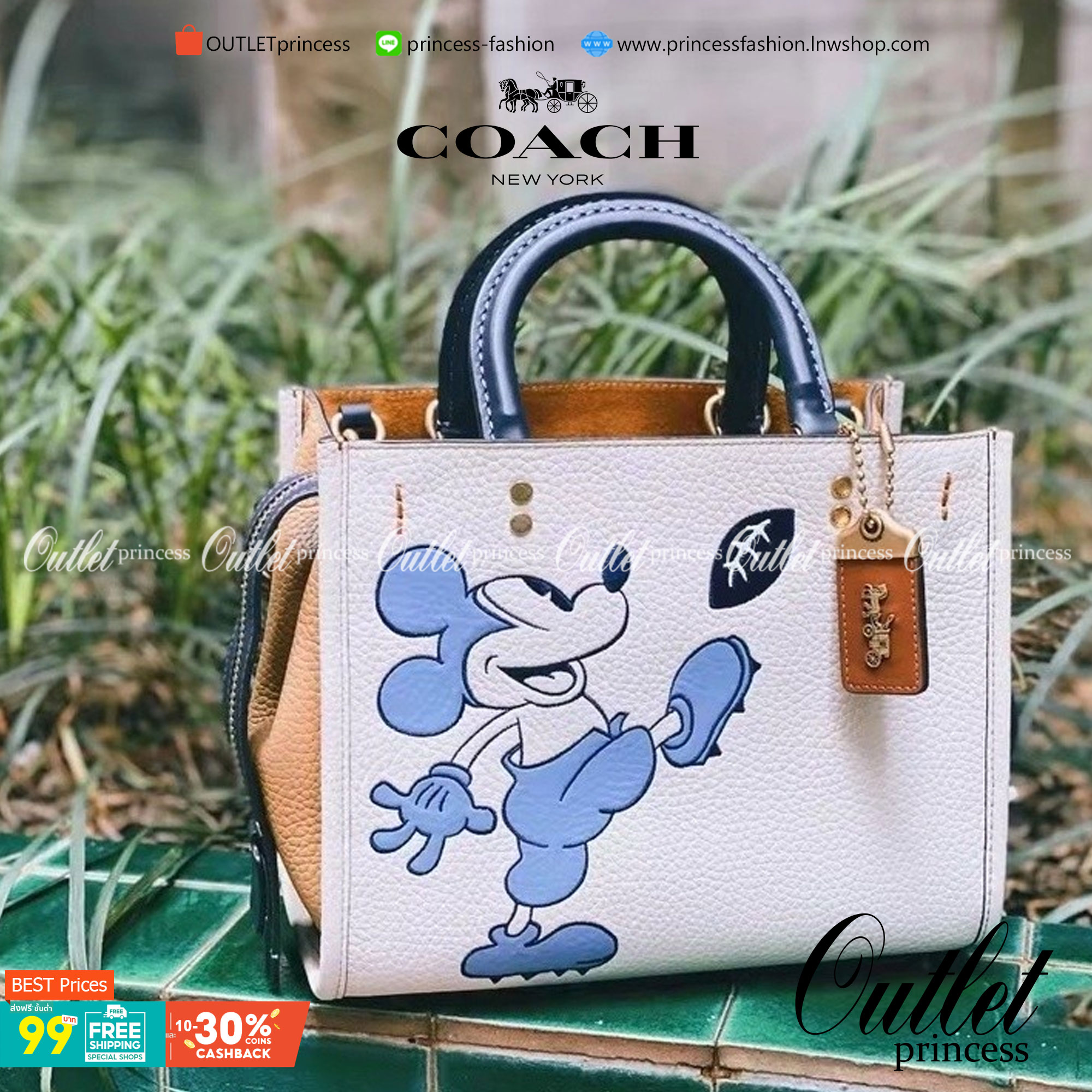 LIMITED EDITION!💥 💋สวยต้องยกนิ้วให้นางไปเลยจร้าา👍👍 COACH DISNEY X COACH ROGUE 25 WITH MICKEY MOUSE((C6166)) 📌พร้อมส่งที่ไทยก่อนใคร คุณภาพจัดเต็มบอกเลย หลงรักแน่นอนค่ะ! ✔️กระเป๋าหิ้ว//คล้องไหล่//สะพายข้างได้ ส