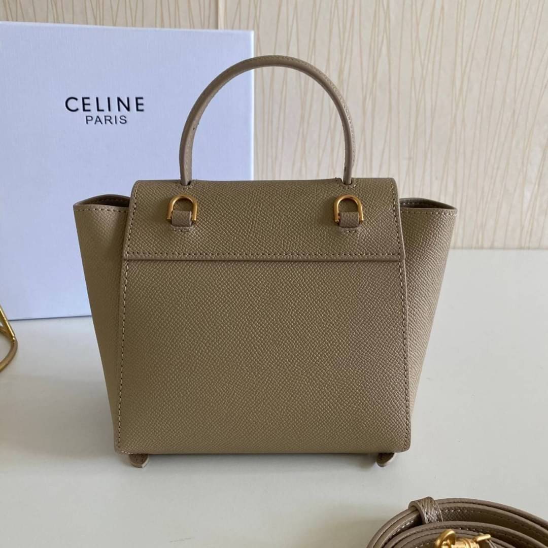 พรีเมี่ยมกิ๊ฟแท้ 100% 】รุ่นหนังแท้ CELINE PICO BELT BAG IN GRAINED CALFSKINAMAZONE ขนาดมินิ น่ารักสุดๆ ใส่ของจุกจิกได้เยอะ พกพาสะดวก