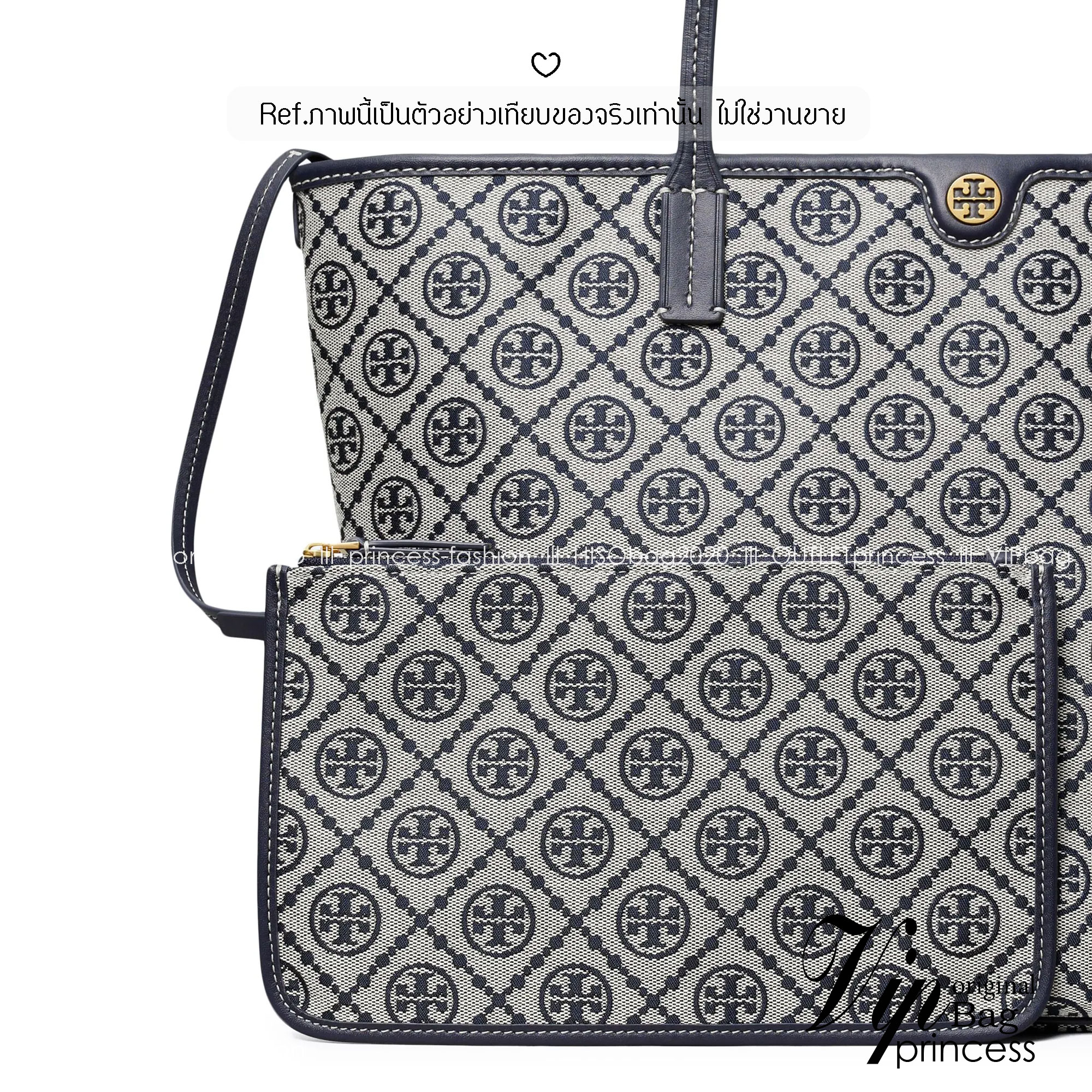 ORI หนังแท้ | Tory Burch T Monogram zip tote bag กระเป๋าทรงโท้ทใบใหญ่ทรงกว้างพร้อมใบเล็กเข้าเซ็ท งานผ้าแจ็คการ์ดตัดขอบหนัง เดอะเบสท์ เซลเลอร์!! ที่สุดของไอเท็มยอดฮิตติดอันดับ ขายดี ขายได้ตลอด ลายโมโนแกรมสุดคลาสสิค สาวๆว่าต้องมีติดบ้านจริงๆน้า