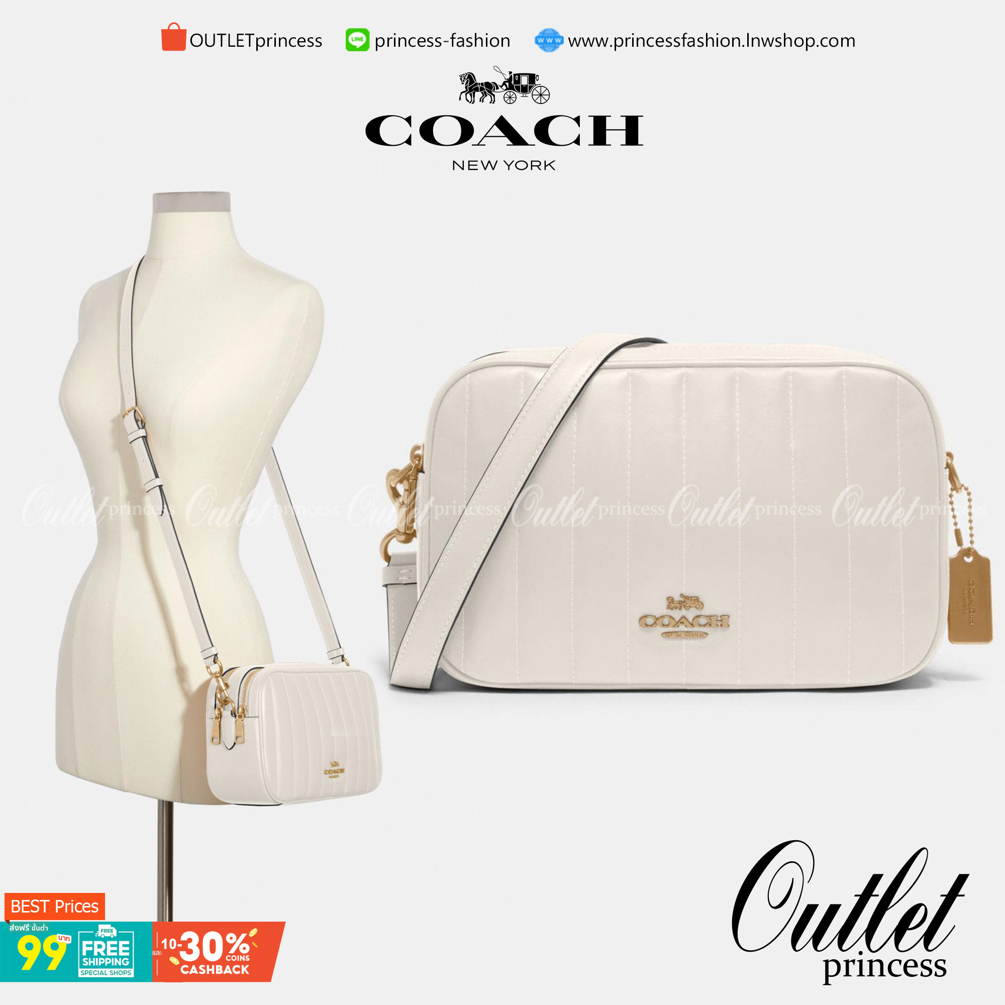 COACH C1569 JES CROSSBODY WITH LINEAR QUILTING ใหม่ล่าสุด!! กระเป๋าสะพายข้าง รุ่น 2 ซิป ใบใหญ่จุใจ ดีไซน์ใหม่ เพิ่มลูกเล่นให้ดูหรูหรายิ่งขึ้น วัสดุหนังสังเคราะห์บุเป็นลายเส้นสวยงาม เปิด-ปิดด้วยซิป 2 ช่องหลัก ใช้งานง่าย ทรงสวยมากๆรุ่นนี้ มาพร้อมสายสะพาย cr