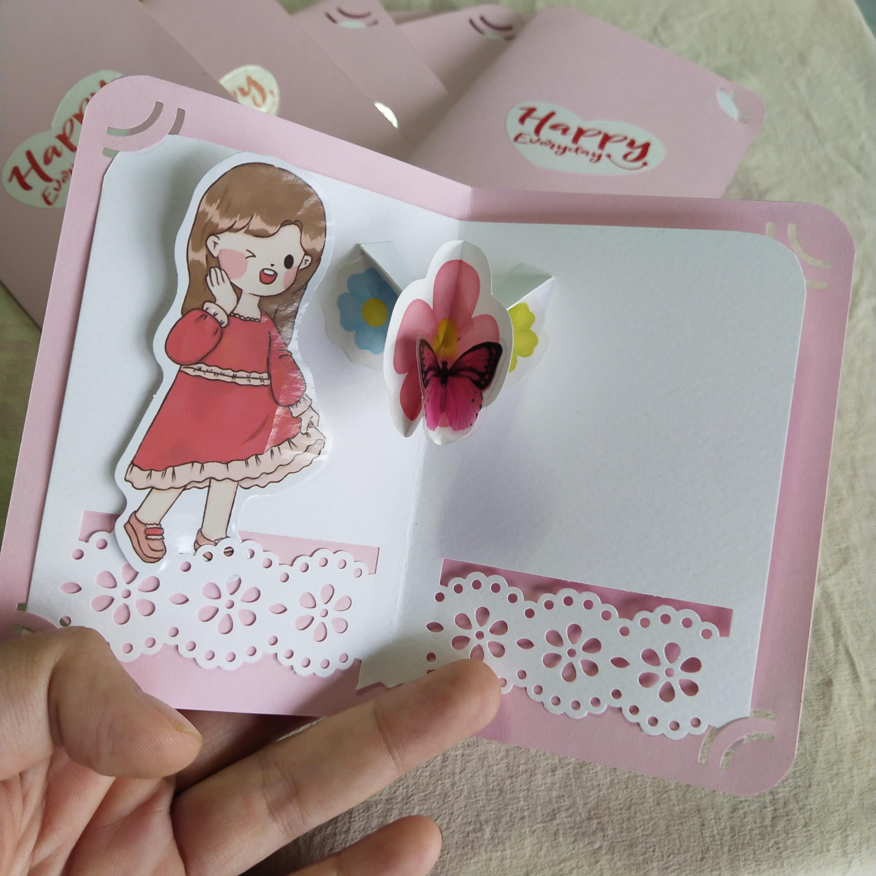 การ์ดป๊อปอัพ การ์ตูน ญ / ช