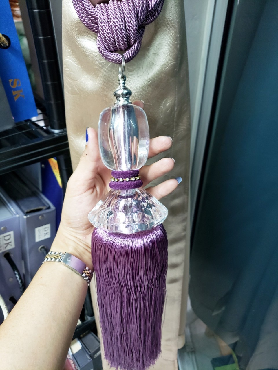 สายรวบม่าน ขนาดจัมโบ้ รุ่นจักรพรรดิ (emperor) สีม่วง (ราคาต่อ1ชิ้น)