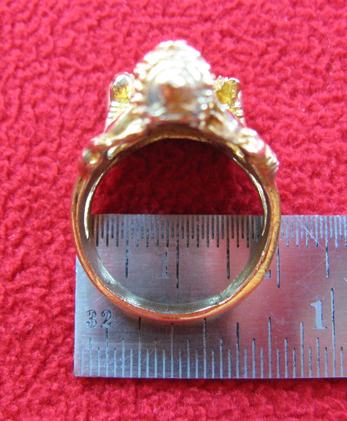 สินค้าหมดค่ะ แหวนพระพิฆเนศทองเหลือง เทพเจ้าแห่งความสำเร็จพร้อมใบคาถา แบบ1ค่ะ