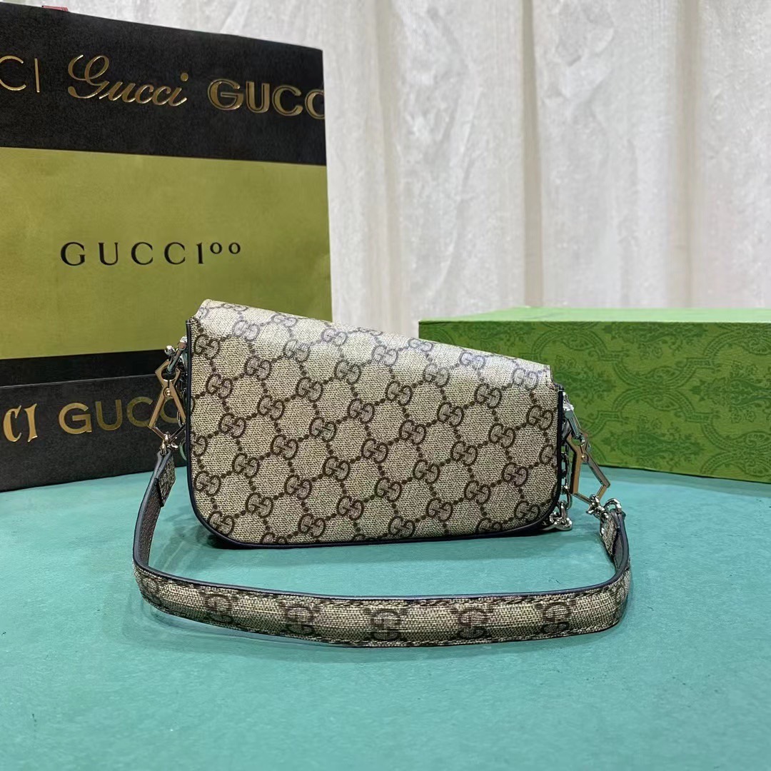 7.5" GUCCI HORSEBIT 1955 MINI SHOULDER BAG by an asymmetrical shape กระเป๋าสะพายไหล่ดีไซส์รูปทรงร่วมสมัย