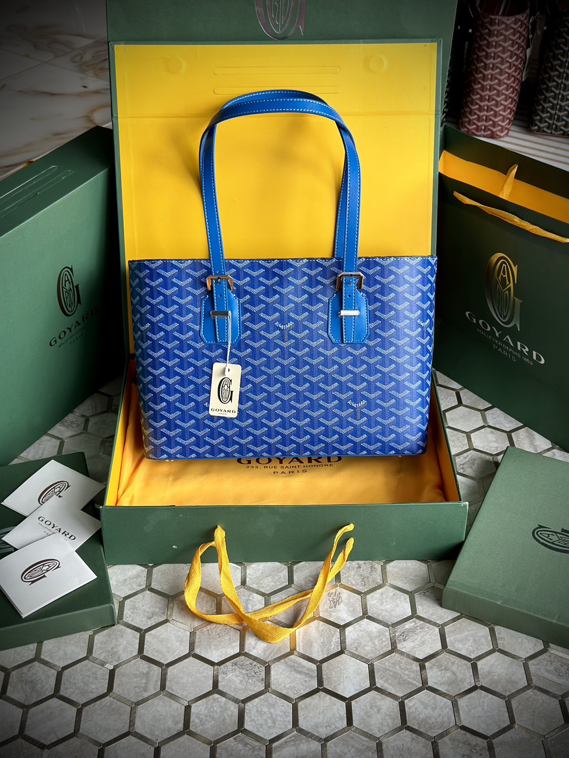 GOYARD Goyardine Sac Marie Galante MM / GOYARD Tote Bag กระเป๋าทรงโท้ทจุของได้เยอะ งานสวยเนี๊ยบ เกรดออริ สลับแท้ 1:1 ใช้ต่างประเทศได้