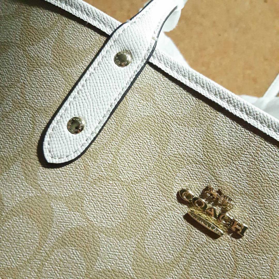 COACH F36658 REVERSIBLE CITY TOTE IN SIGNATURE CANVAS WITH POUCH