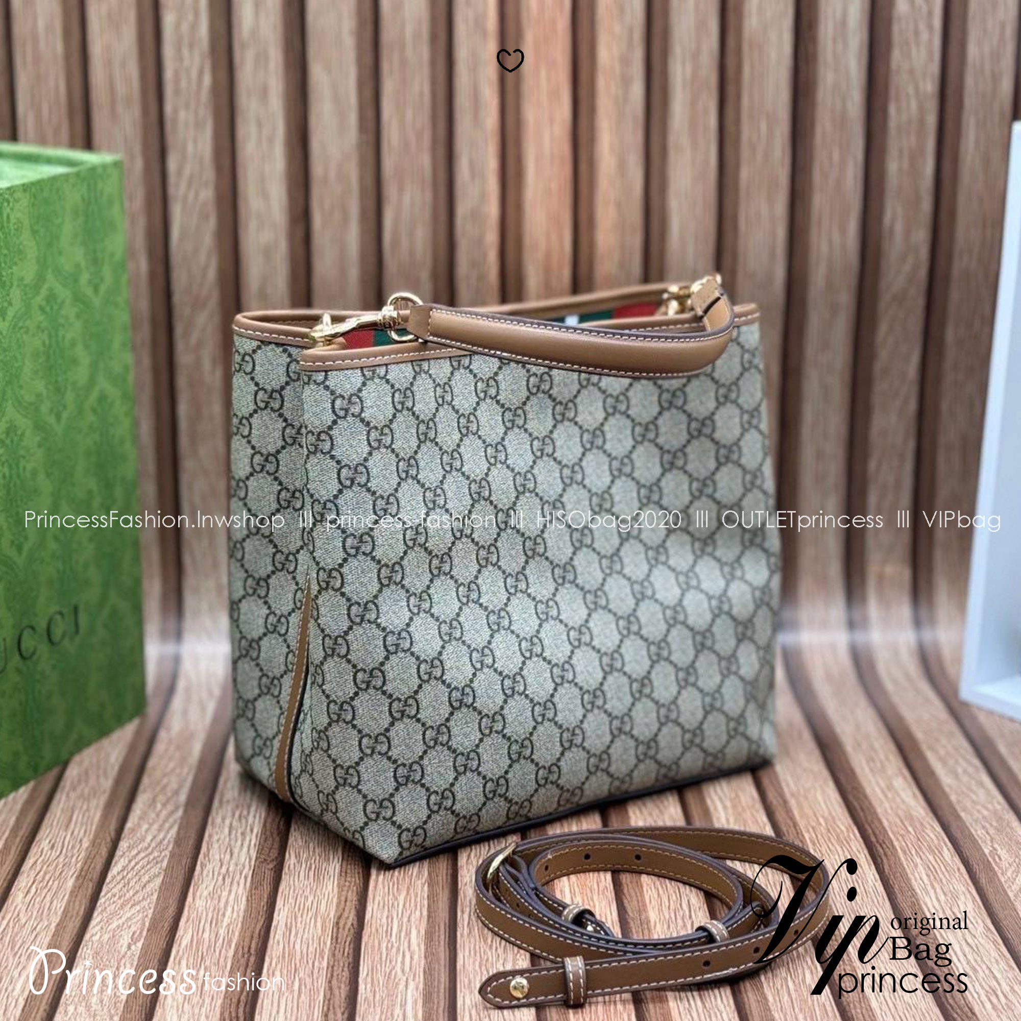 ORI หนังแท้ | GUCCI GG Emblem medium bucket bag กระเป๋าถือ/สะพายทรงบัคเก็ต ขนาดกลางใบใหญ่ จุของได้เยอะ ดีไซน์คลาสสิคคงความเอกลักษณ์