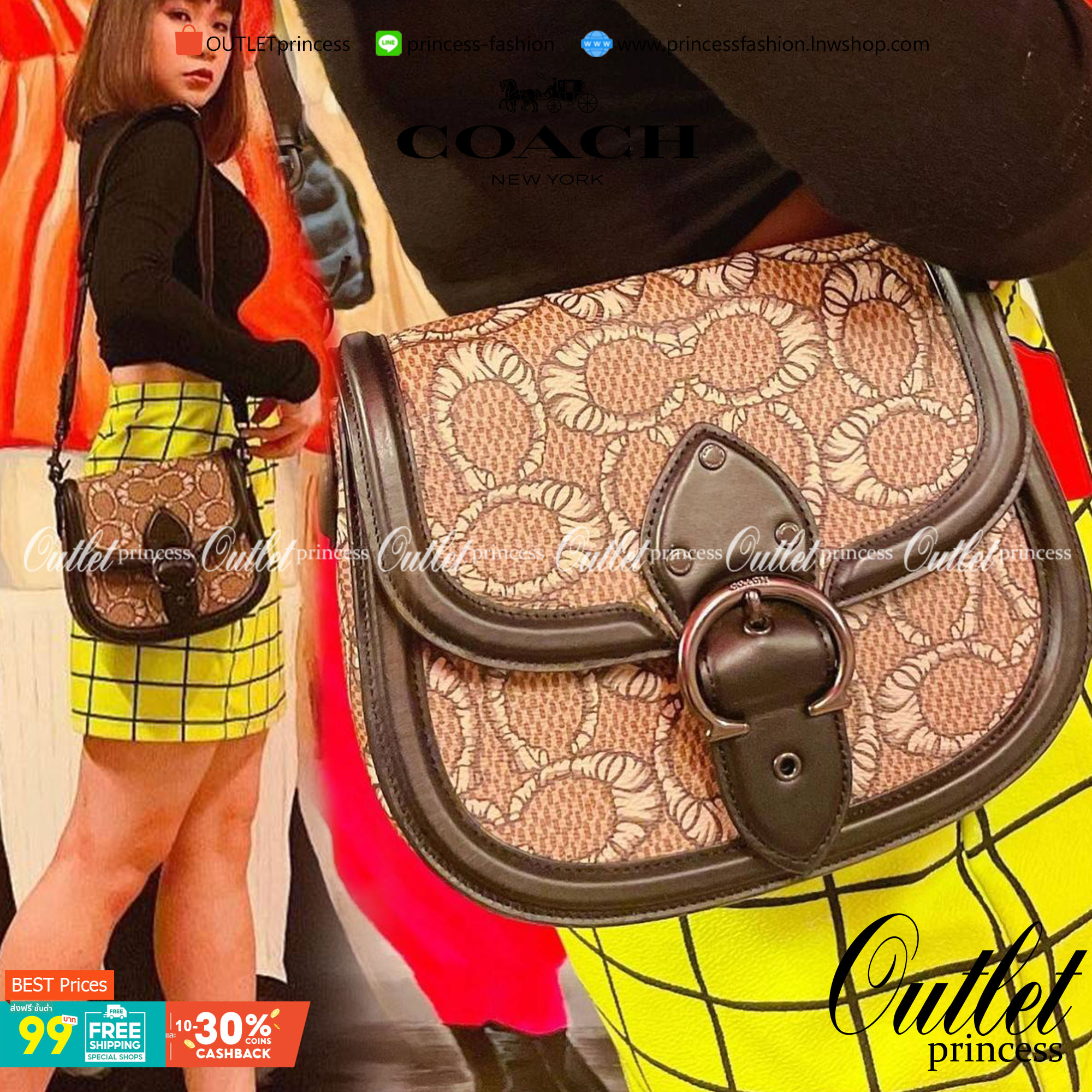 OUTLET 】COACH C6972 COACH x MICHAEL B. JORDAN WITH BEAT SADDLE BAG คอลเลคชั่นใหม่ ดีไซน์สุดชิค มาให้สวยในไทยก่อนใคร กับกระเป๋าทรง saddle ที่พิเศษมากๆมาพร้อมสายสะพาย 2 เส้น ใช้คู่กันหรือแยกสะพายก็สวยครบสูตร กระเป๋าสะพายทรง saddle คลาสสิค วัสดุหนังแคนวาสสลั